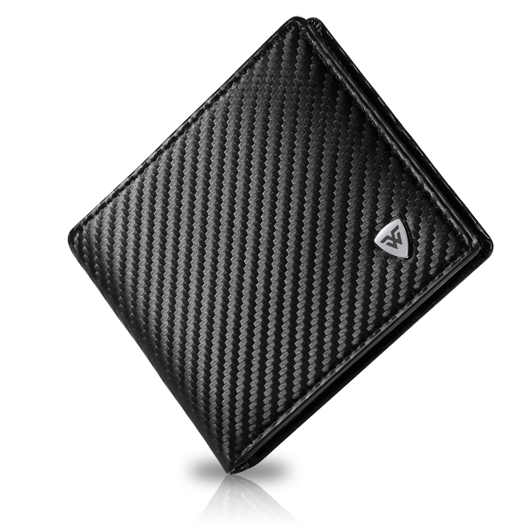 Buy Wallets Mens, RFID Blocking Carbon Fibre Leather, Slim Bifold