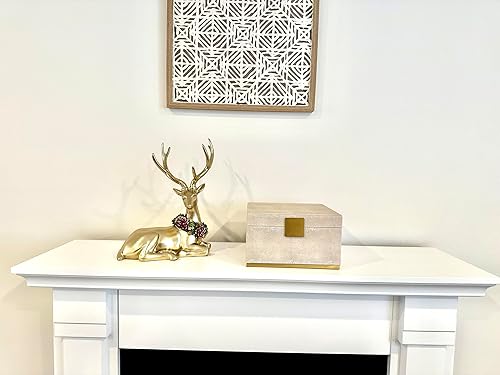 Miniatura 3 de WV Ivory Shagreen - Organizador decorativo cuadrado para decoración del hogar, joyero de almacenamiento de piel sintética, accesorios para hombres,