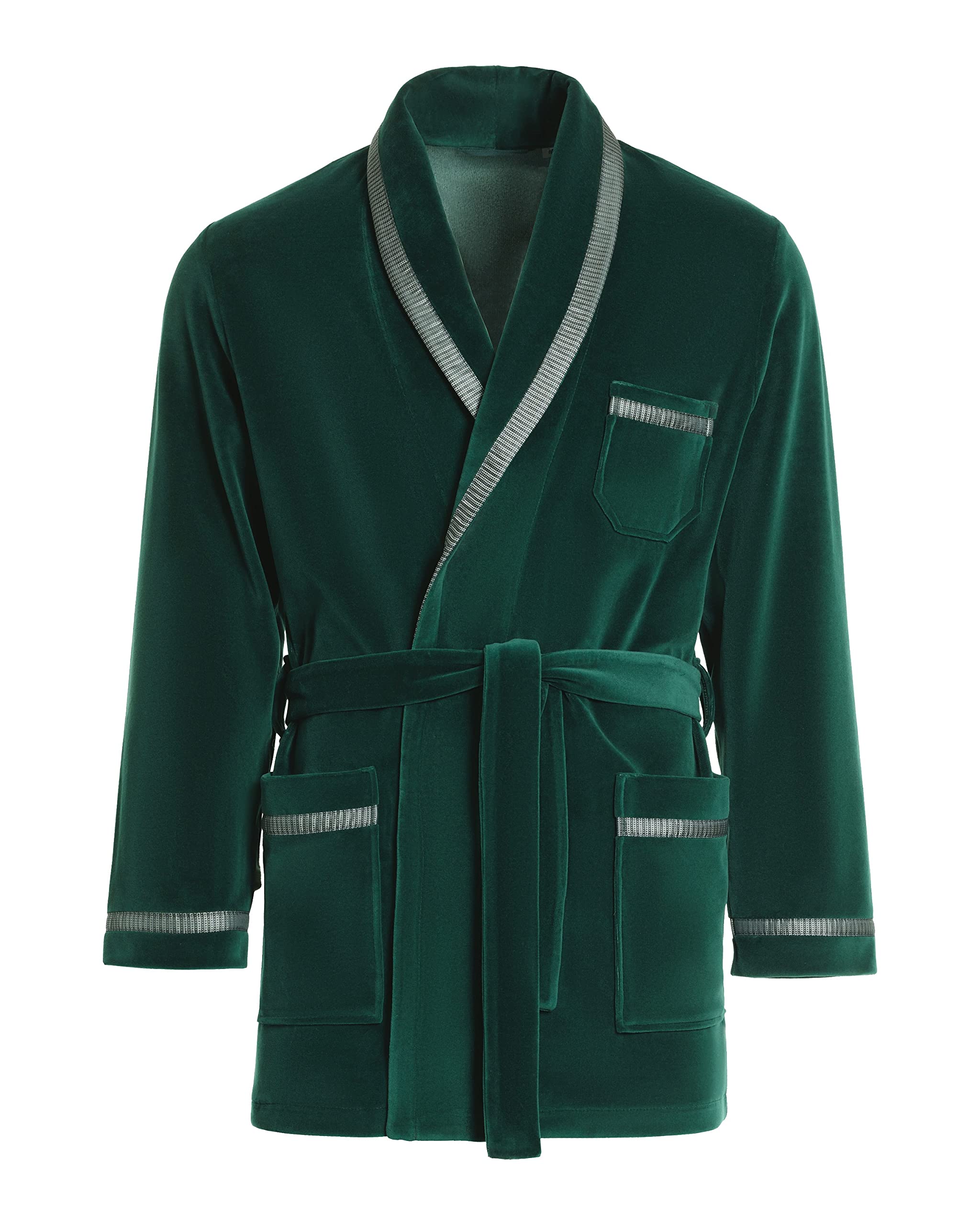 Luxe groene velours dames ochtendjas met rits chic green beauty