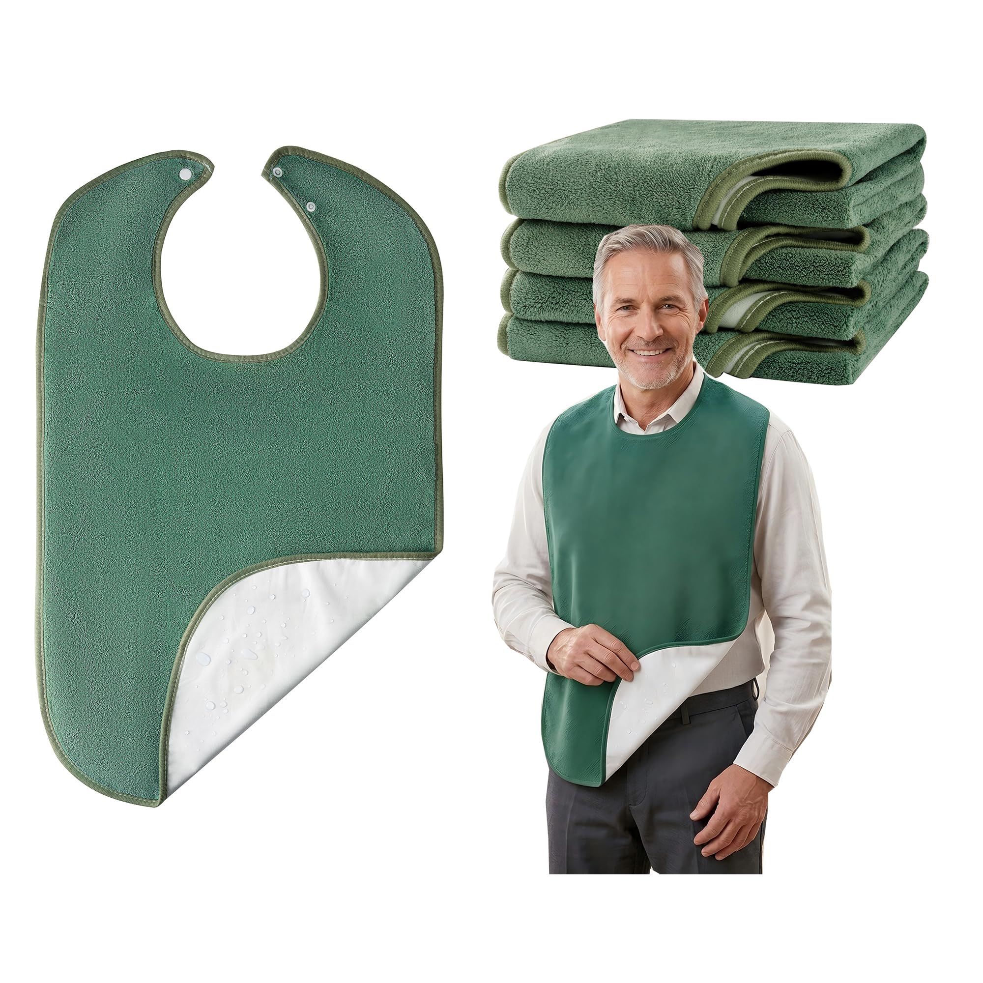 RAXIFU 4 Pack Adult Bibs