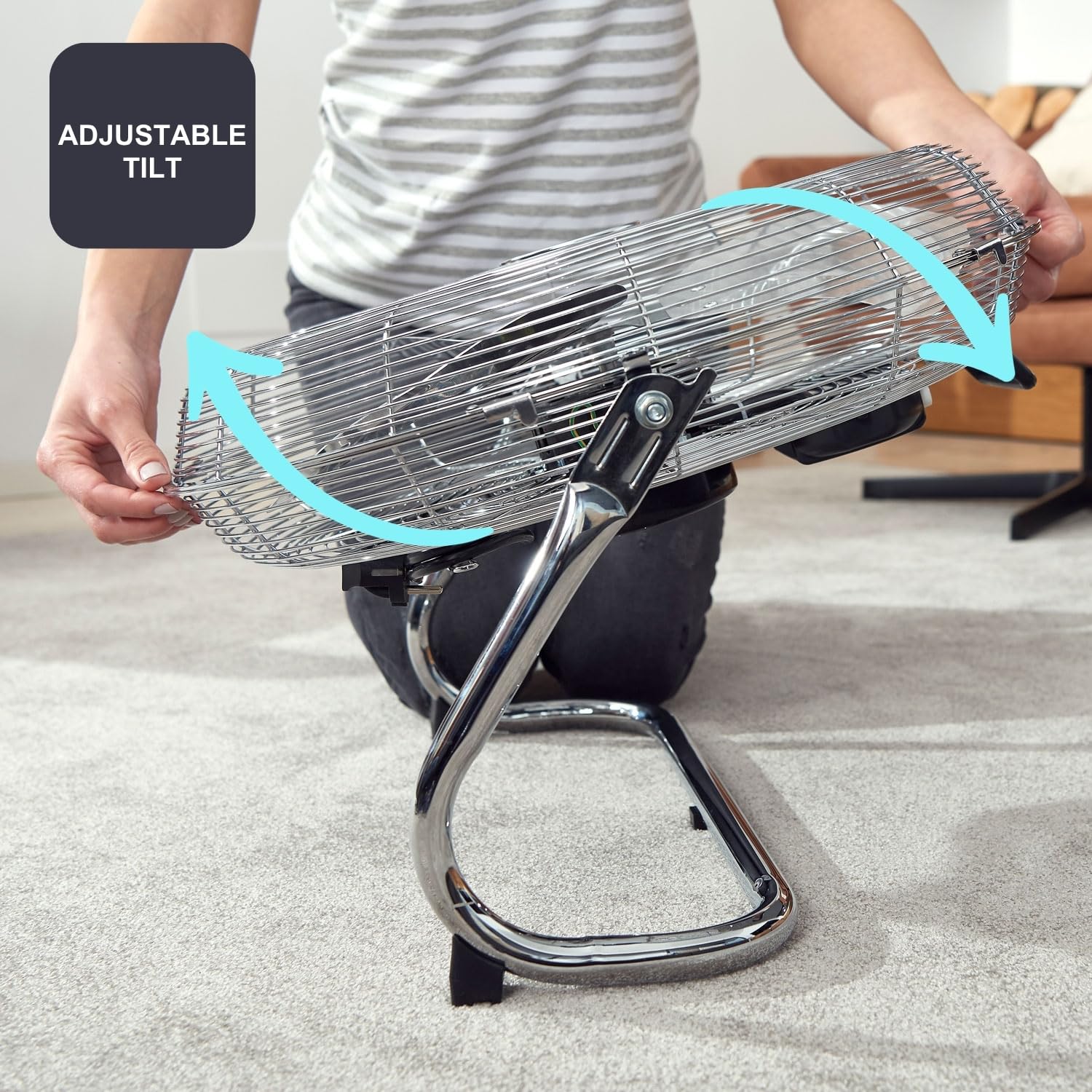 Black+Decker – Ventilador Circulador de Aire 120W | Diámetro 45 cm | Aspas Aluminio | 3 Velocidades | Rejilla Orientable | Estabilidad Total | Metálico