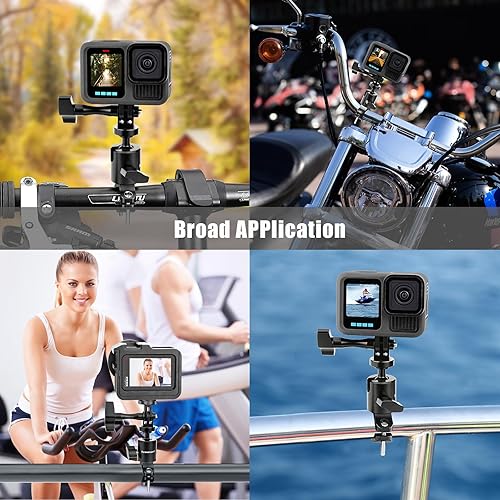 Miniatura 6 de Forevercam Soporte de manillar de bicicleta para Gopro Hero 13 12 11 10 9 8 DJI Osmo Insta360 AKASO y otras cámaras de acción Aluminio Motocicleta