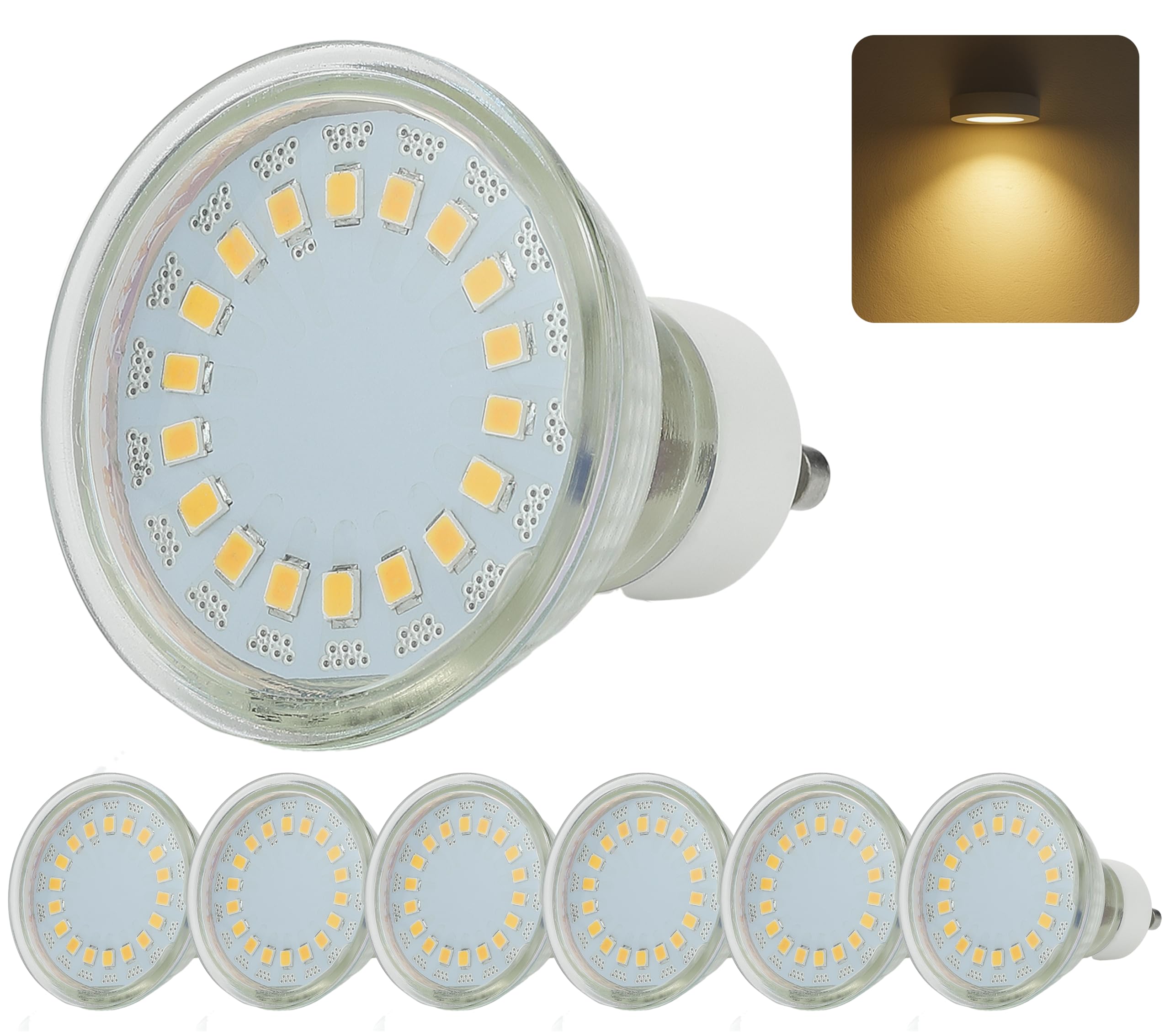 Sweet Led® LED GU10 5 W Warm White Glass 230 V Bulbs LED Spotlight Warm White |kaltweiß |led Lights, warm white, 6 - stück 5 watts