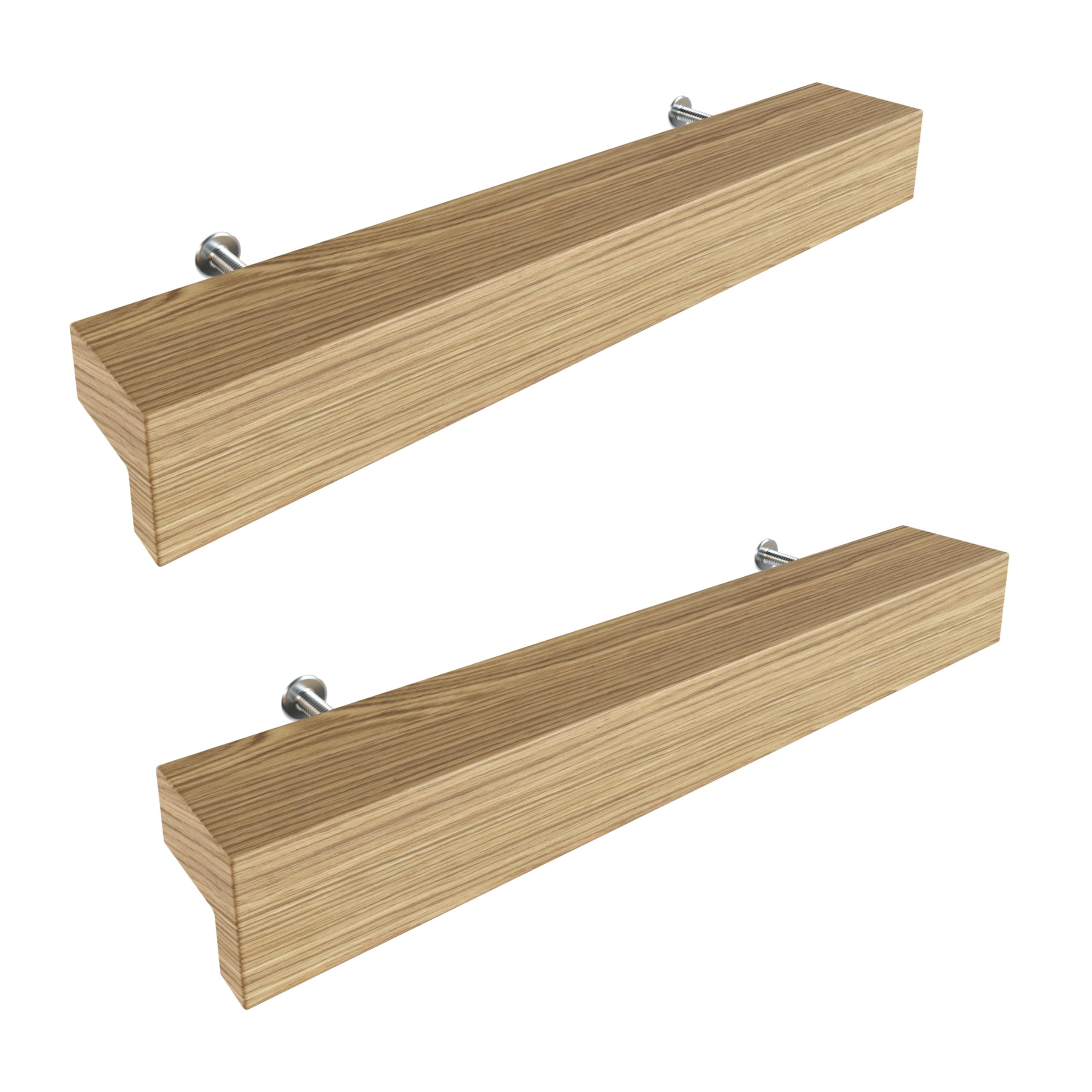 Sossai Maniglie per mobili in legno di quercia | GAH01 | interasse fori 96 mm, lunghezza 156 mm, 2 pezzi