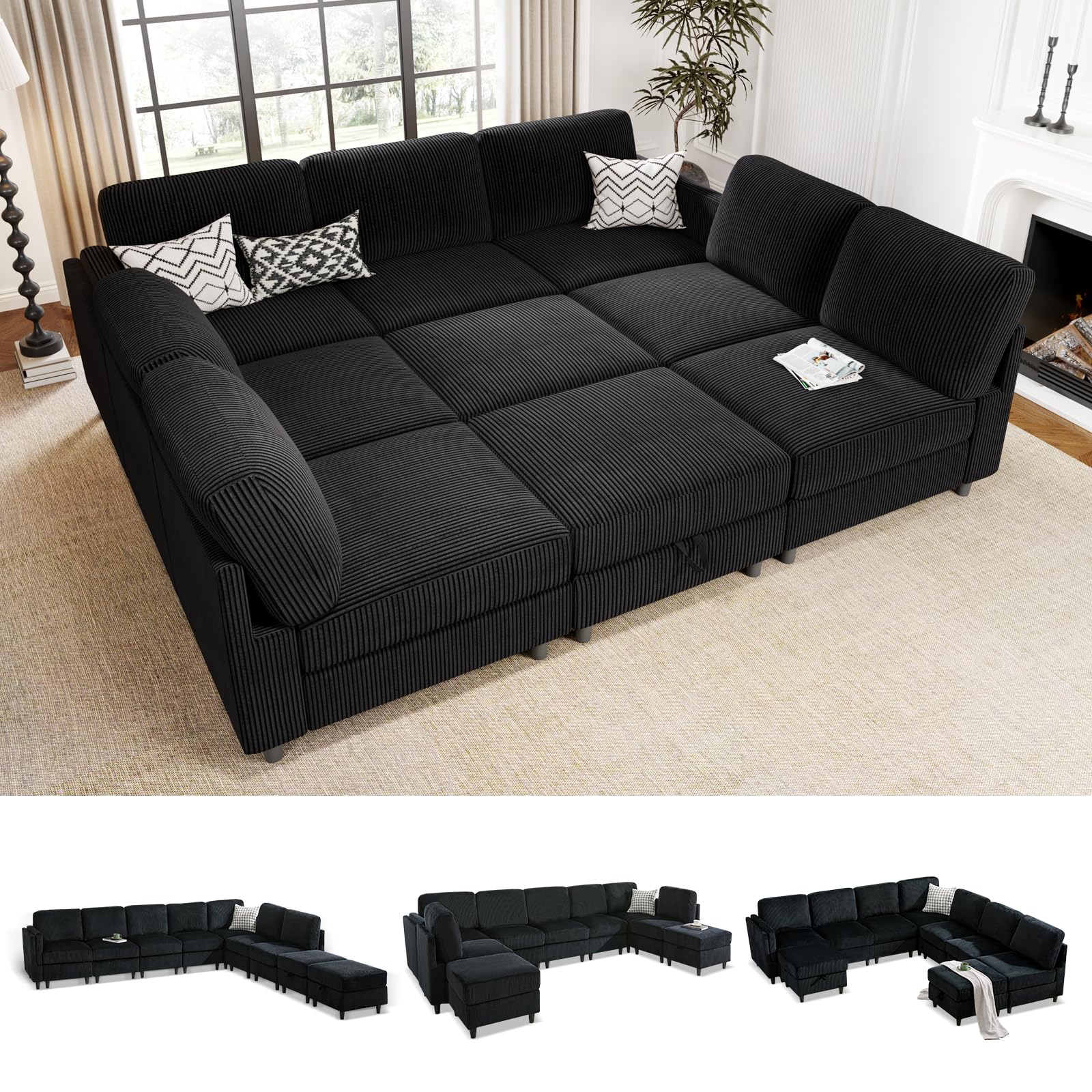 KKL 9 Seater Oversized Modular Sofa Bed