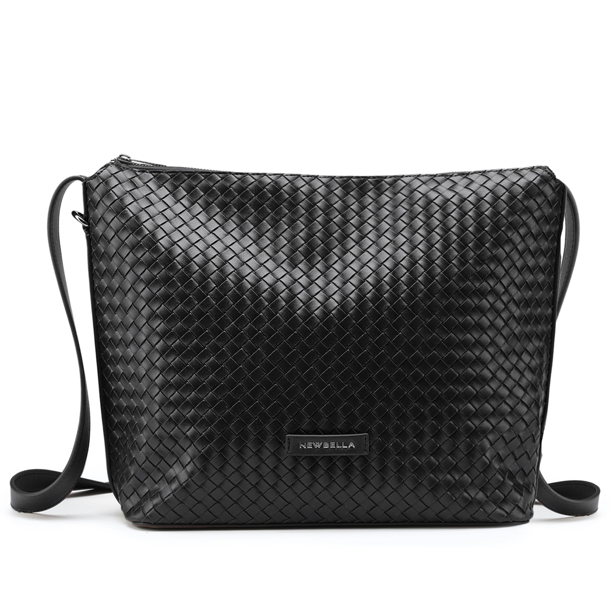NEWBELLA Tote Bag for Women, Vegan Leather Crossbody Shoulder Bag, Top Handle Satchel Purse for Work, Travel, Daily Use (Black-4)
