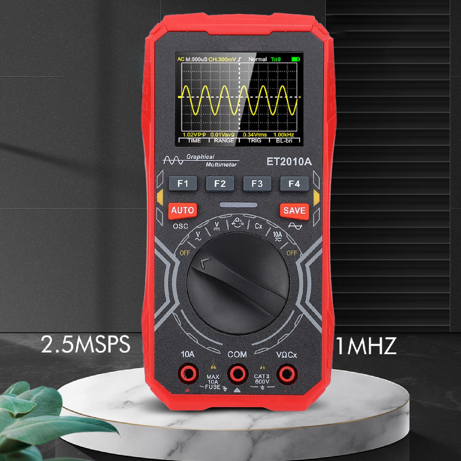 Domary Tragbares 2-in-1-Multimeter-Oszilloskop mit Automatischer Schlaffunktion und Tiefenmessfunktion für den Einsatz in Industrie und Automobil. ABS-Material