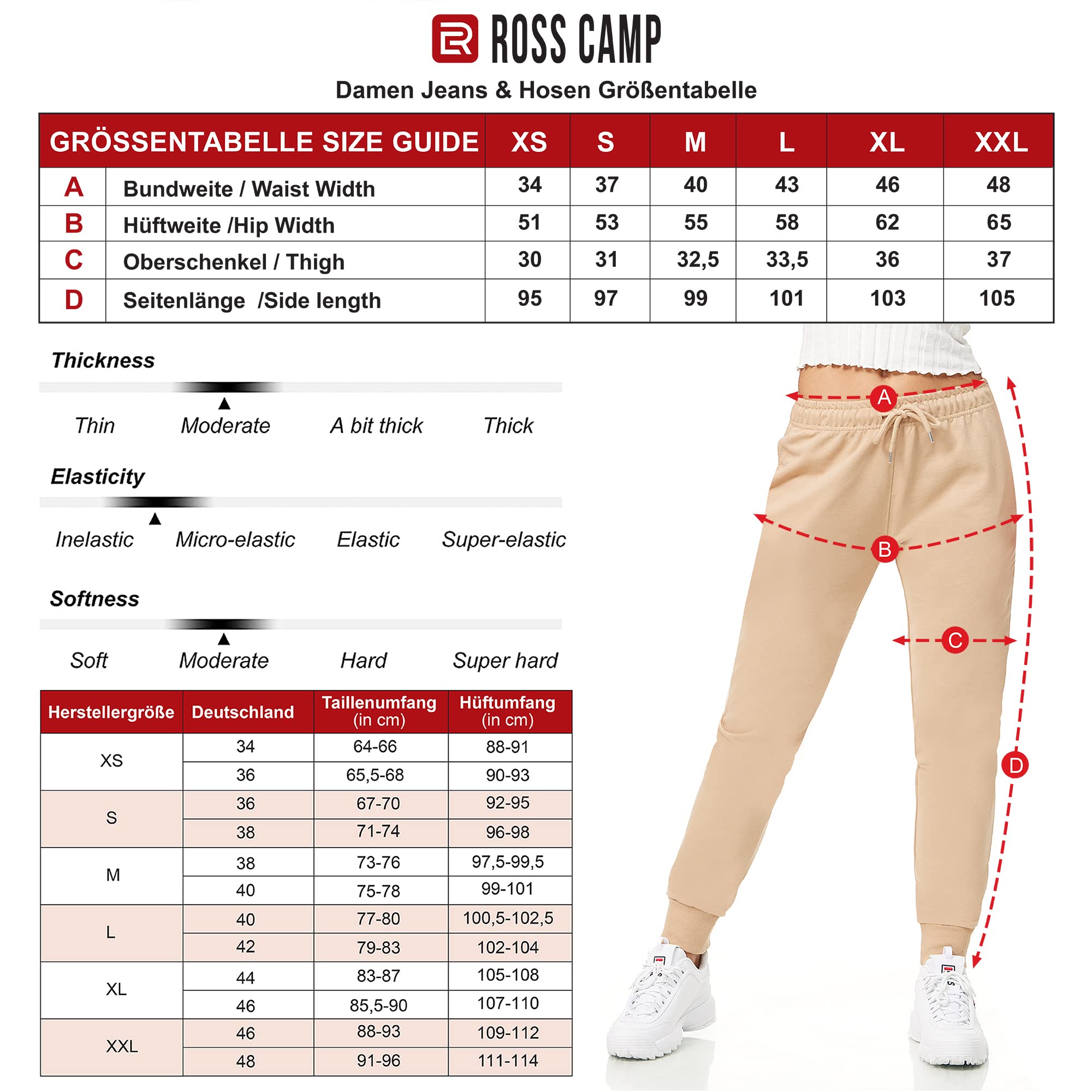 ROSS CAMP Pantalones de chándal para mujer, pantalones deportivos de algodón, pantalones de entrenamiento, fitness, cintura alta, pantalones de chándal ajustados, pantalones de ocio, largos,
