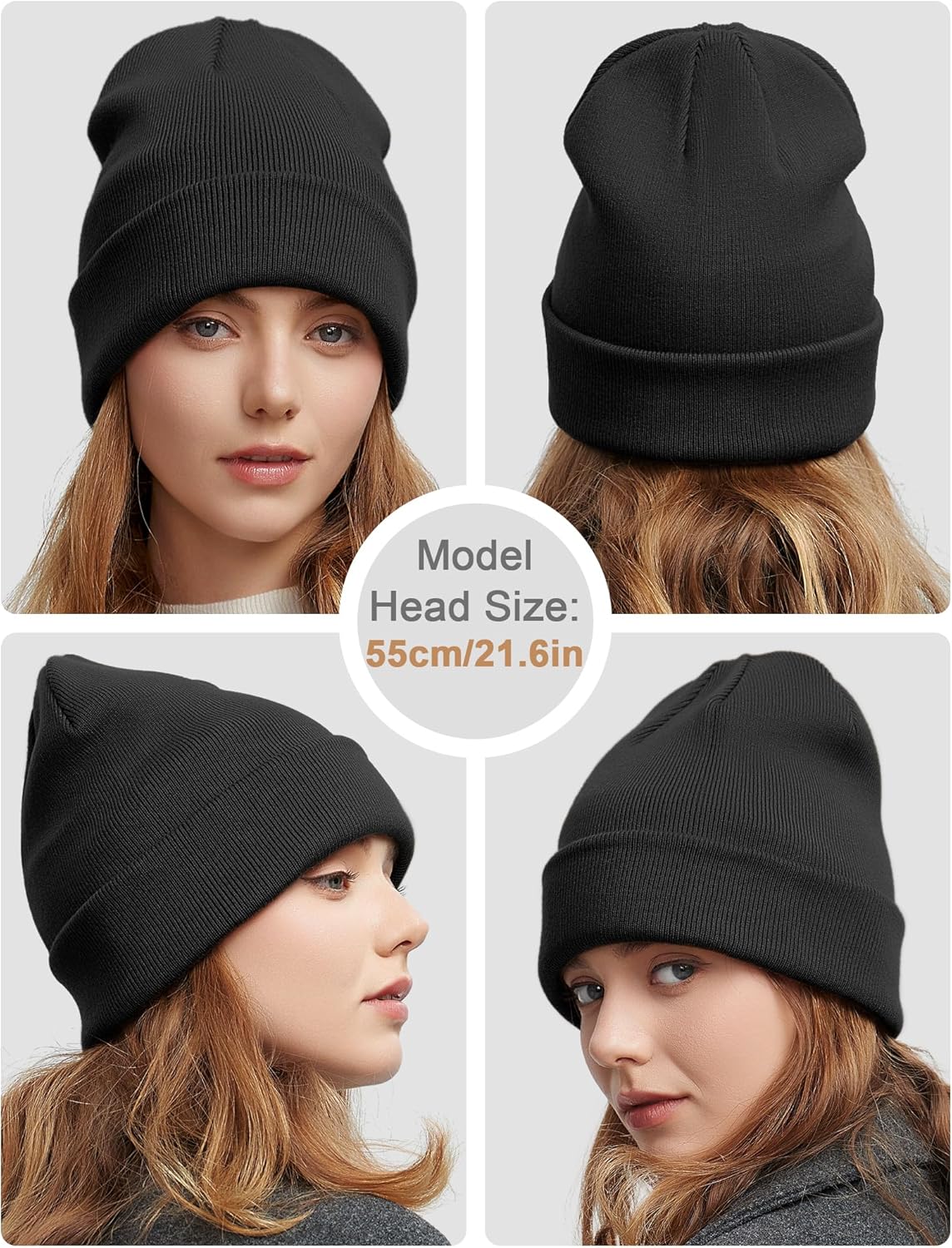 Satin Lined Wool Beanie Hat for Women Men Fall Winter Fashion, Warm Knit Cuffed Fisherman Skull Cap/Slouchy Beanie - Image 5