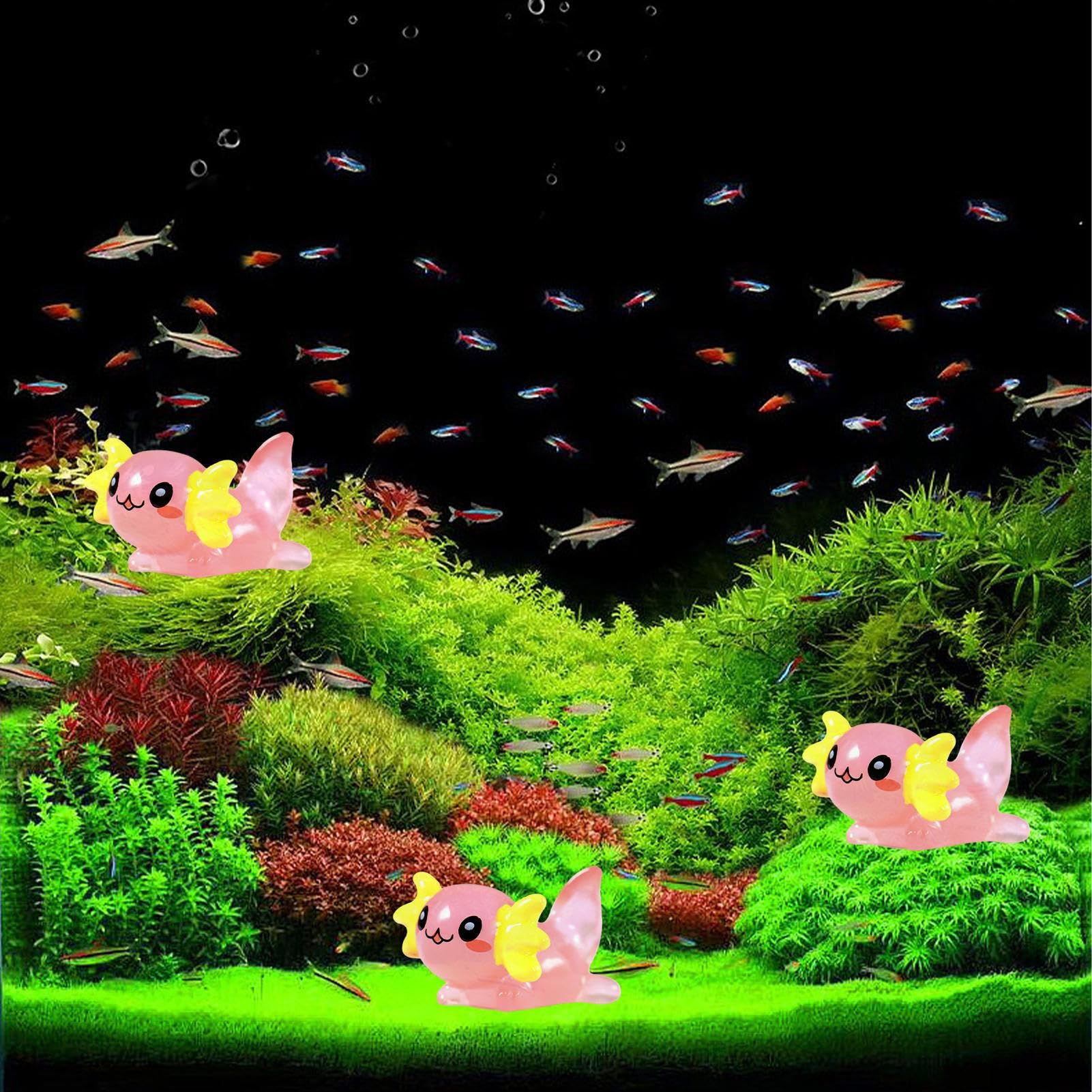 50 pièces Mini Axolotl paillettes Miniature Ambystoma résine bureau décoration Figurines fée jardin accessoires décor à la maison bricolage maison de poupée  15