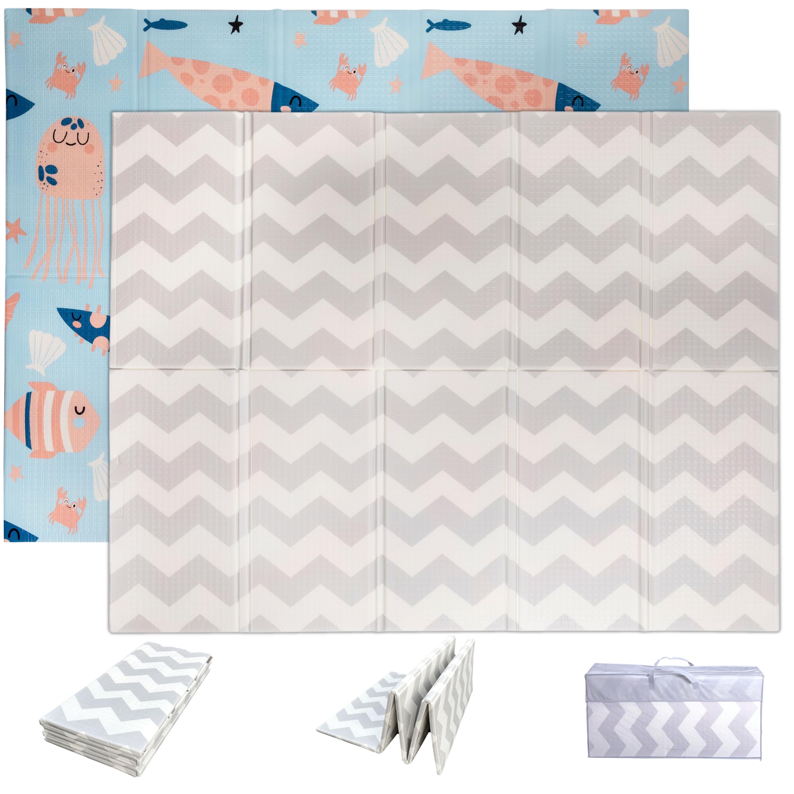 Alfombra Bebe Acolchada Plegable 150x180x1cm – Tapete Actividades Impermeable Reversible – Gimnasio Infantil – Manta Juegos y Regalo Ideal – Parque Infantil Bebé – Tapete Bebé – Colchoneta Suelo