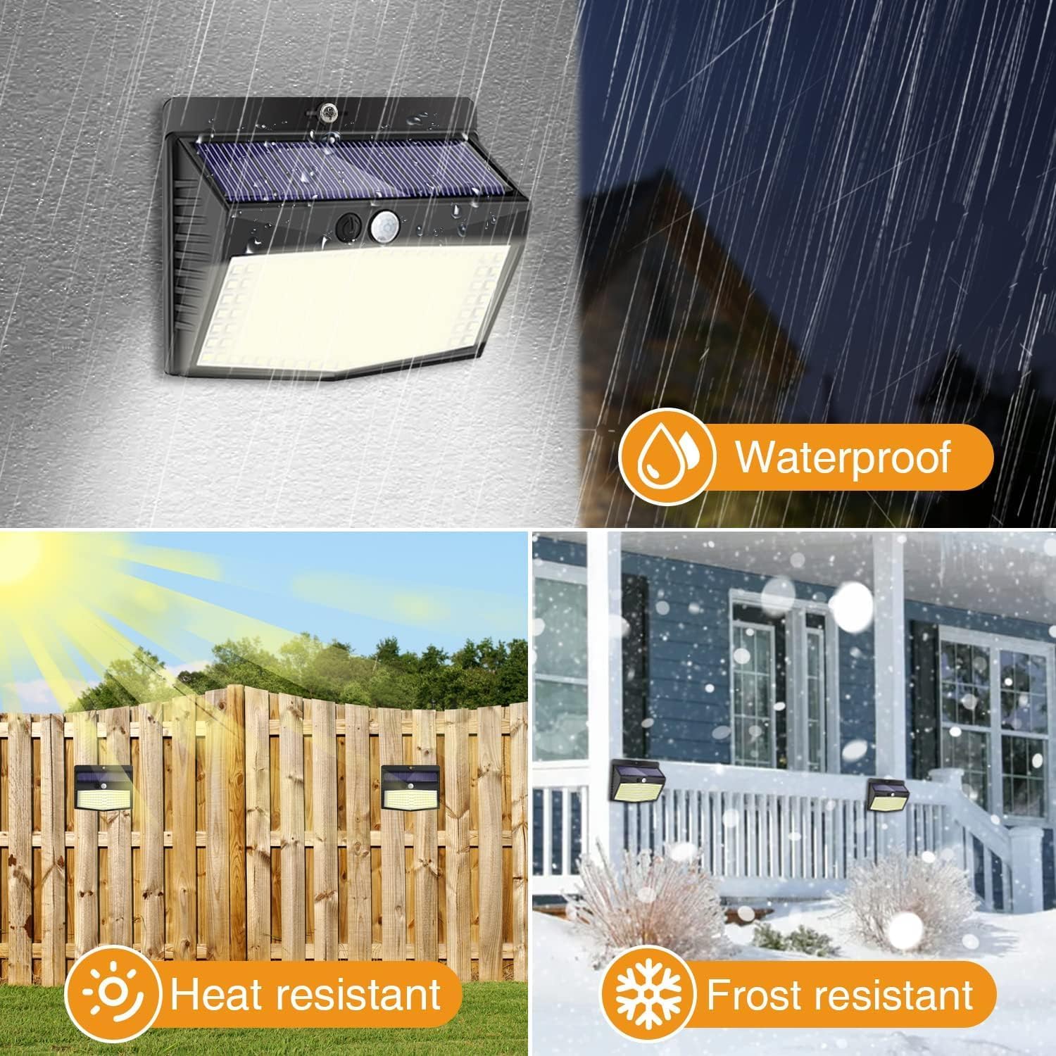 Peasur Luce Solare LED Esterno 138 LED Lampada Solare da Esterno con Sensore di Movimento 3 Modalità Faretti Solari a Led da Esterno IP65 Impermeabile Luci Solari Esterno per Giardino-3 Pezzi