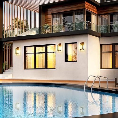 Miniatura 42 de PARTPHONER Lámparas para exteriores del atardecer al amanecer, paquete de 2 luces con sensor de porche, lámpara de iluminación impermeable