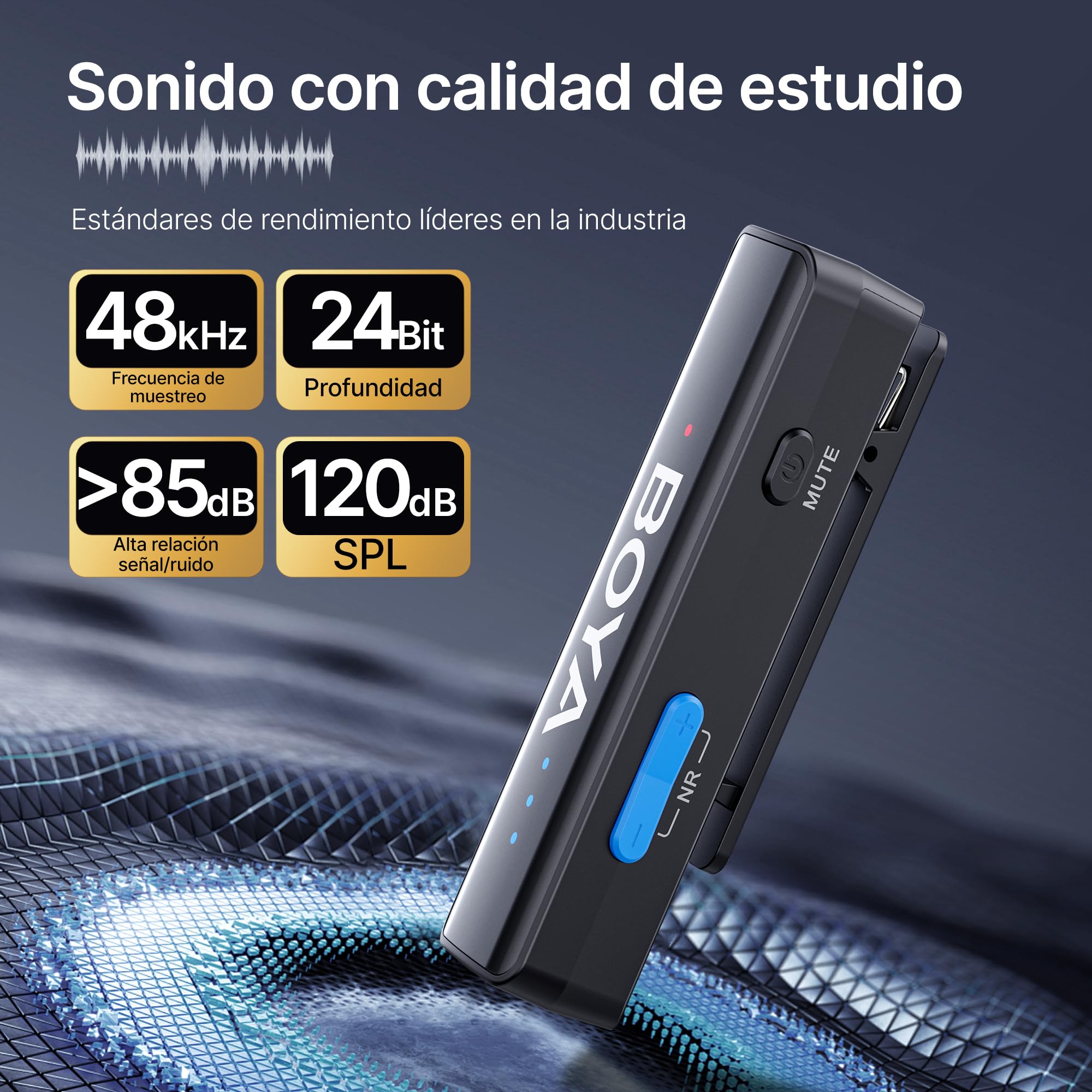 BOYA BOYALINK 2 Micrófono Lavalier Inalámbrico para iPhone, Cámara, Android, Mini Micrófono, 48 kHz 24 bit, 1000 ft, 30 h de Uso, reducción de Ruido, Clip on Mic USB-C/Lightning/3.5 mm TRS