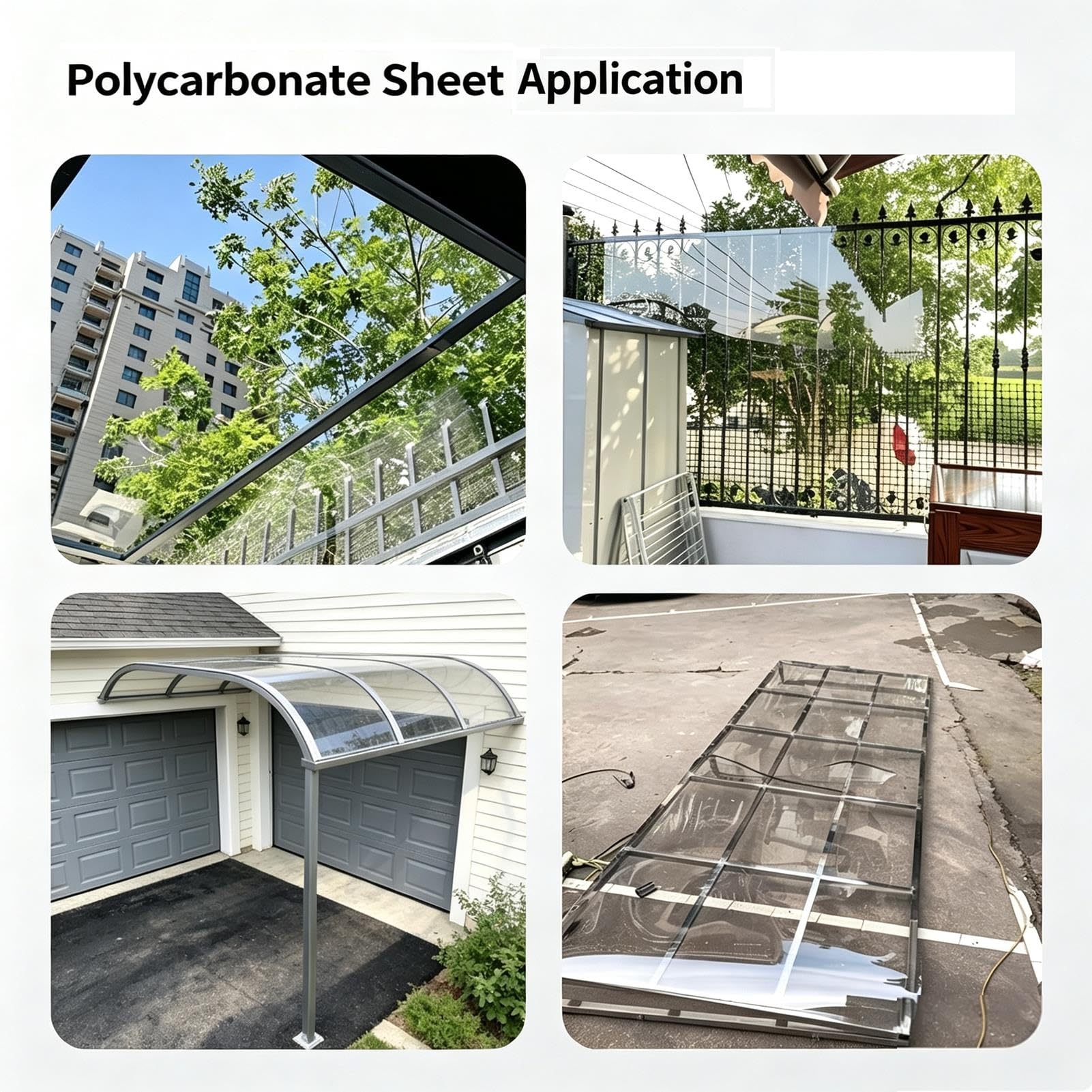 Panel de Policarbonato Techo 1mm Transparente Protección UV Sustituto del