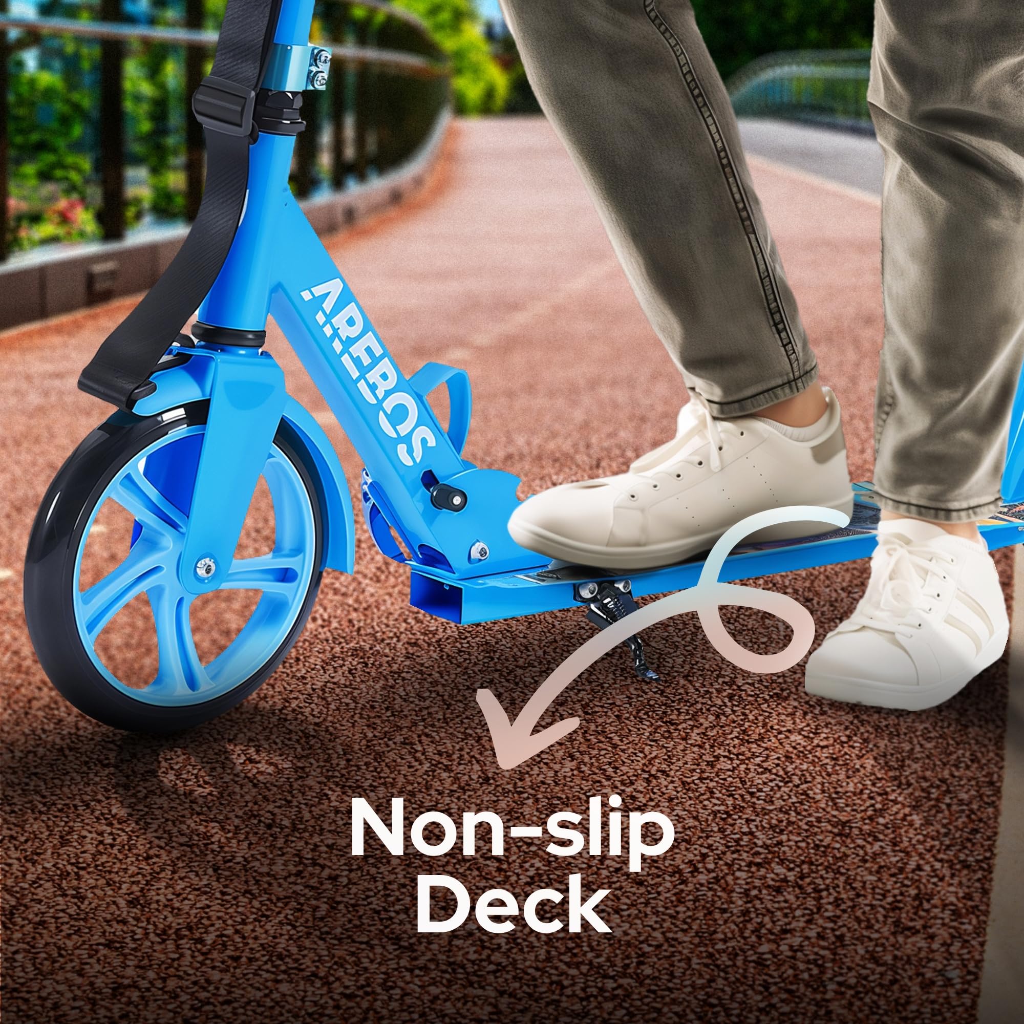 Arebos City Scooter Patinete a Pedales Patinete Regulable en Altura | Plegable | Incl. Correa de Transporte | Ruedas XXL | Freno de Pedal |para niños y Adultos |100kg de Capacidad de Arebos City Scooter Patinete a Pedales Patinete Regulable en Altura | Plegable | Incl. Correa de Transporte | Ruedas XXL | Freno de Pedal |para niños y Adultos |100kg de Capacidad de