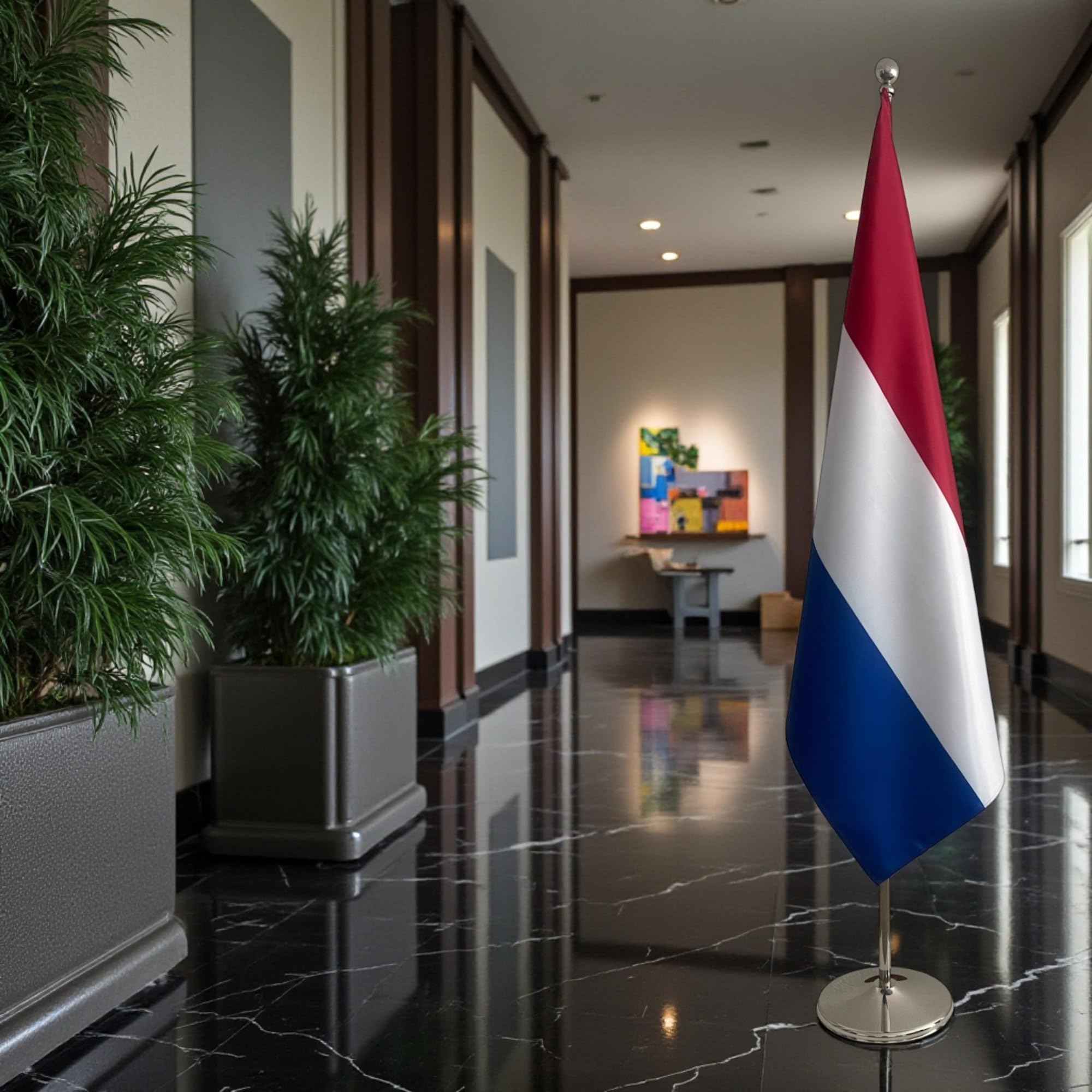 Niederlande Fahne mit Fahnenmast und Fuß Flagge für Büro Flagge mit Fahnenstange CN2-NL