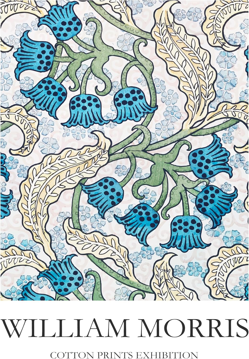 Rikin Liuff Blue and Green Floral by William Morris Canvas Poster 40x60cm Frameless