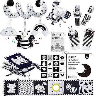 Black and White Sensory Toys for Babies,Montessori Toys for Babies,High Contrast Baby Toys for Toddlers Kids Early Learning Newborn Brain Development Toys Baby Gifts