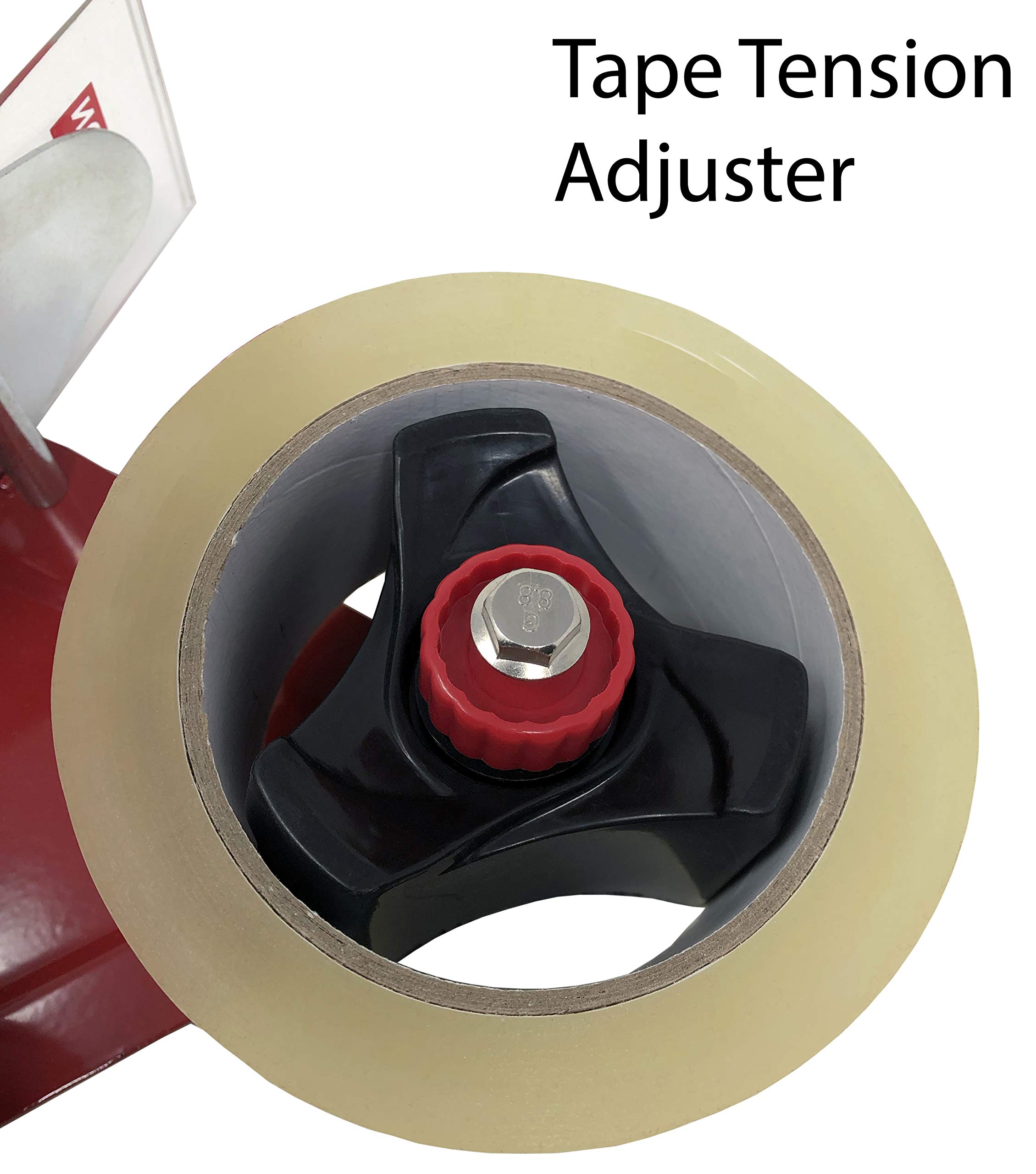 Clipco Pistola dispenser di nastro adesivo con lama di sicurezza retrattile e nastro incluso (confezione da 3) (rosso-nero)