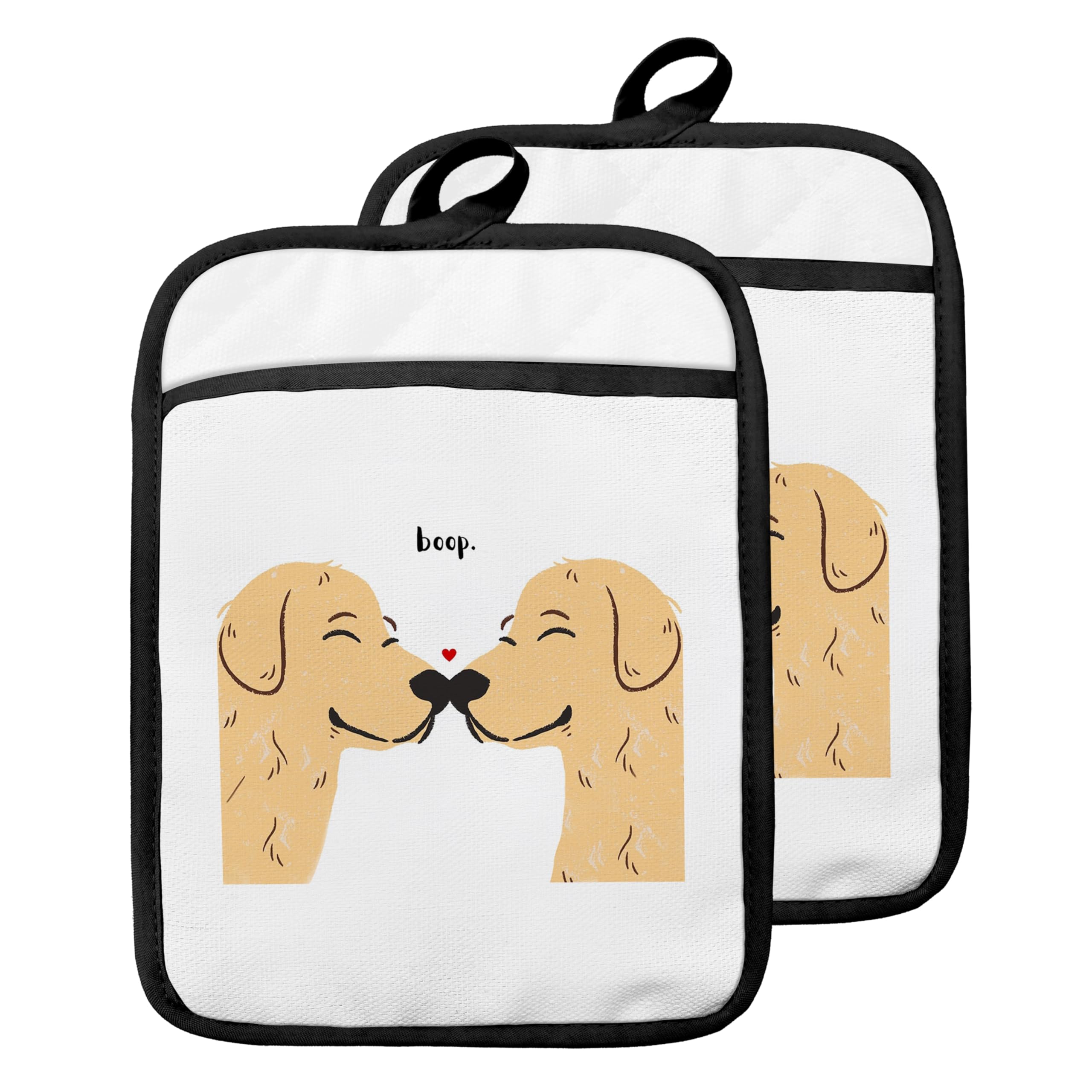 Maniques Golden Retriever avec poches et gants de cuisine résistants à la chaleur