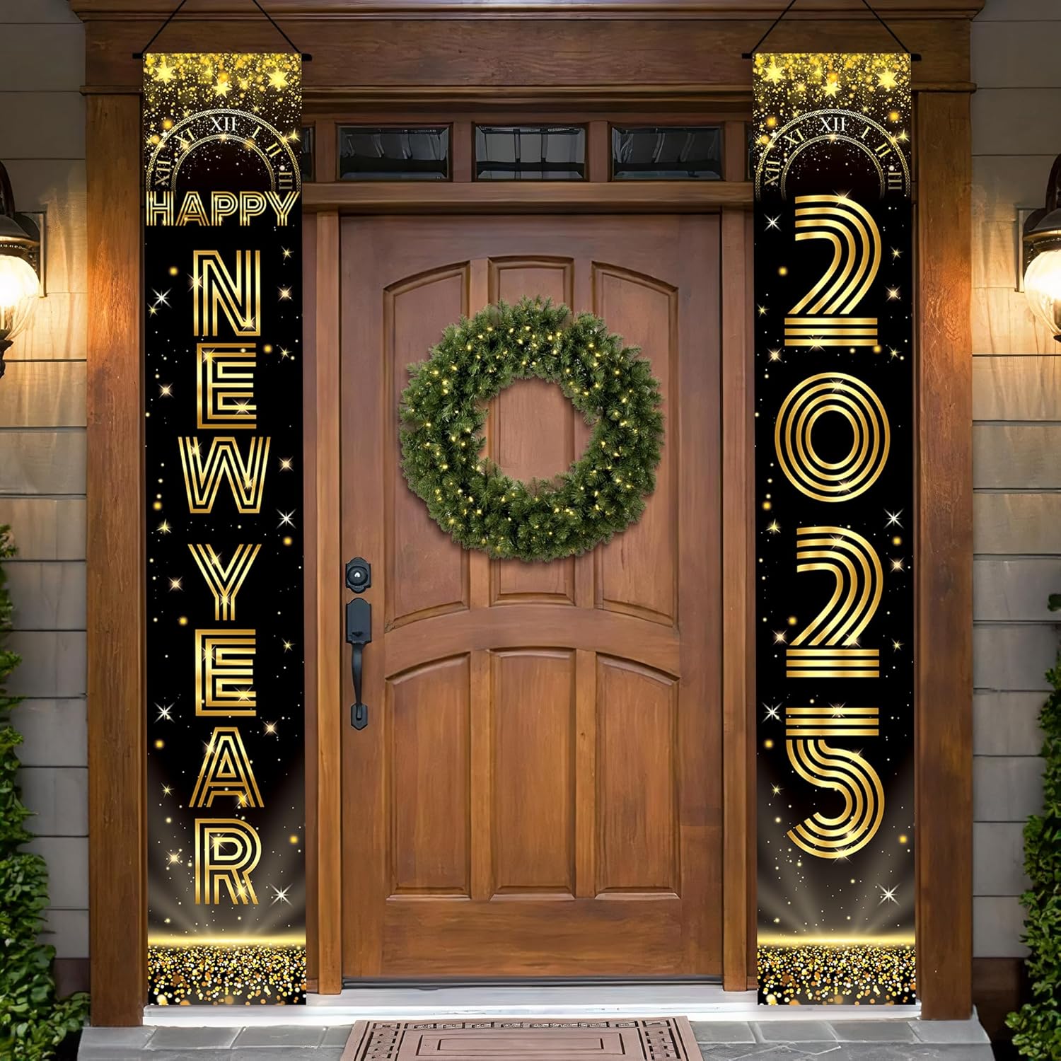 KatchOn, Happy New Year Door Banner 2025 - XtraLarge, 72x12 Inch | New Years Eve Party Supplies 2025 - Pack of 48 | Happy New Year Door Sign, Happy New Year Banner | Happy New Year Photo Booth Props