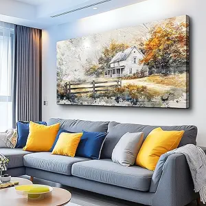 KELIYUAN Canvas Wall Art For Living Room Bedroom Wall Decor Home Office Dining Room Abstract Ink Landscape Painting Painting Room Hallway Prints Retro style Artwork Picture Wall Decoration 20x40 In