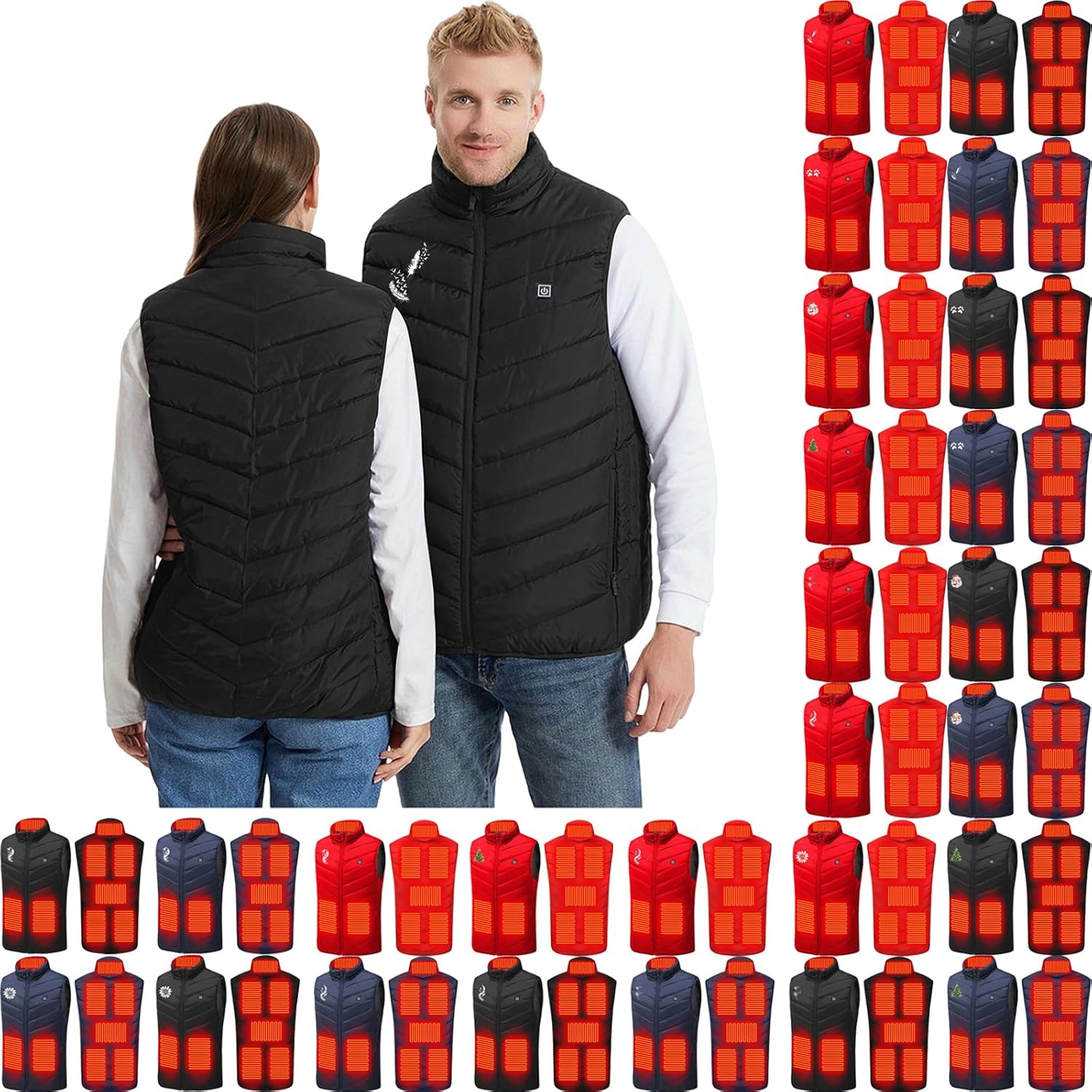 Heated Vest for Women and Men with 8 Heating Zones, Winter Outdoor Lightweight Warming Vests Not included Battery
