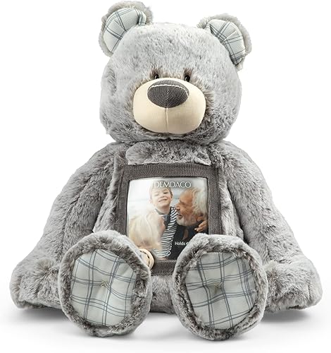 DEMDACO Here to Hug - Peluche de poliéster de 12.0in, gris y marrón