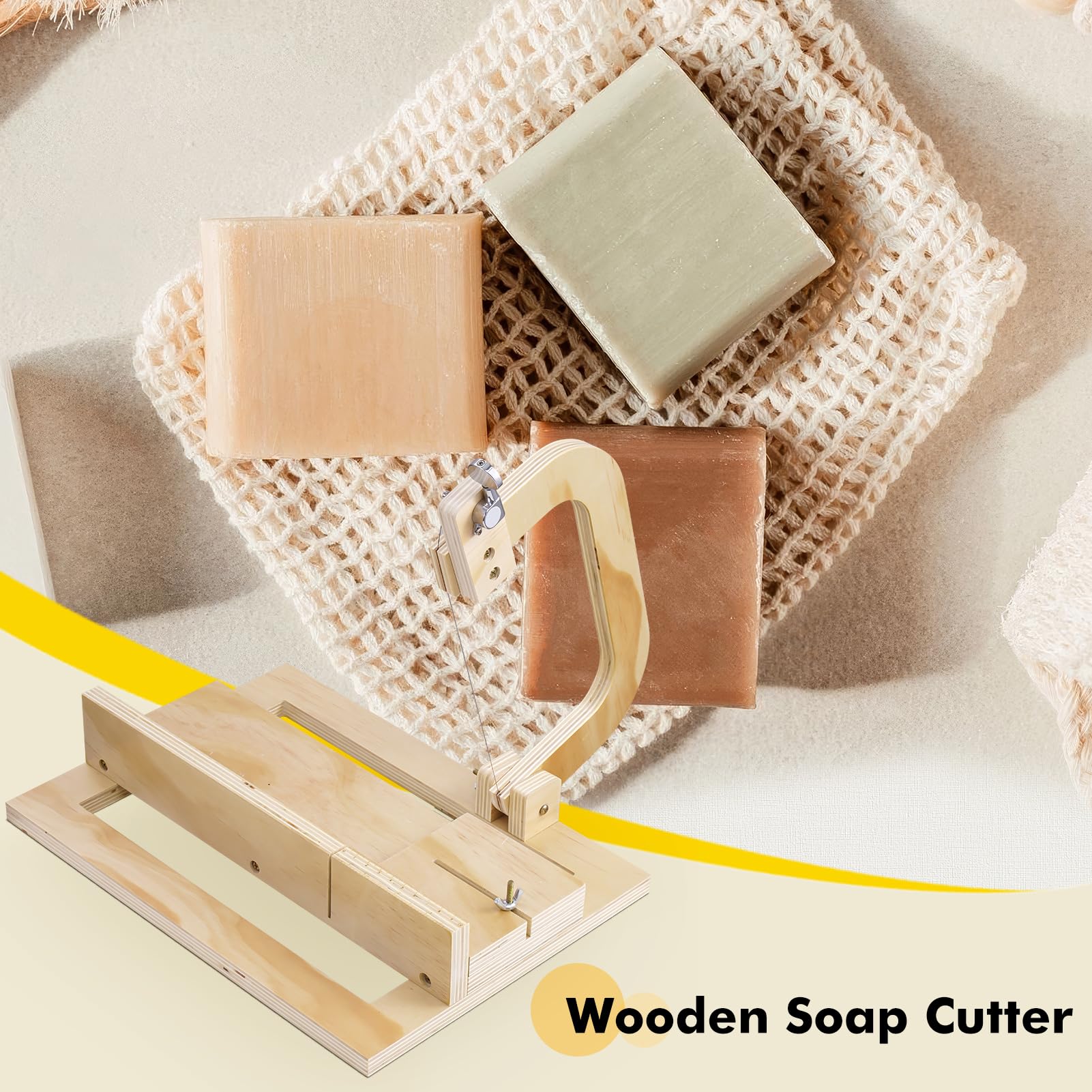Kartols Coupe-savon en bois, réglable, fait à la main, parfait pour la fabrication de savon, trancheuse à pain, outil essentiel pour les amateurs d'artisanat