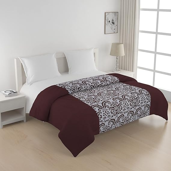 Swayam Double Size AC Comforter | 254 cm X 228 cm | Choco, 150 GSM | Comes with Health Layer : Prevents oozing Out of Fibre