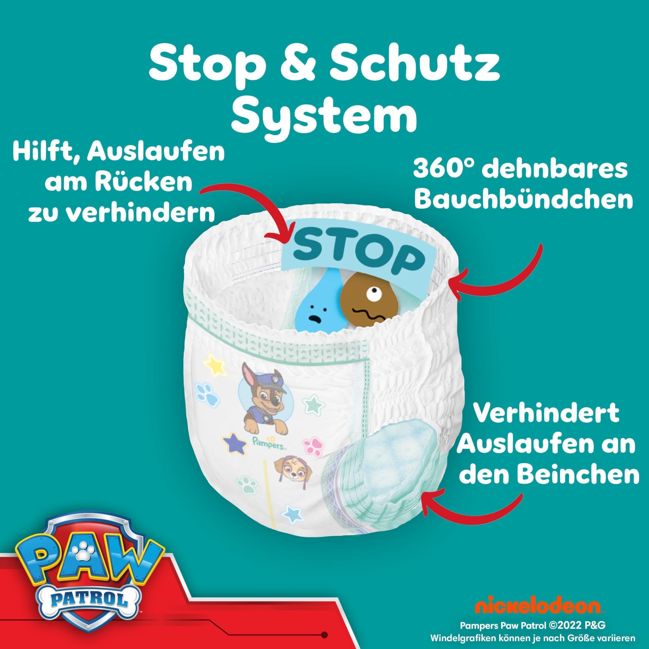 Pampers Baby-Dry Pants Paw Patrol Größe 5, 160 Windeln, 11kg-17kg | Paw Patrol Edition, 360° Passform mit Stop & Schutz System