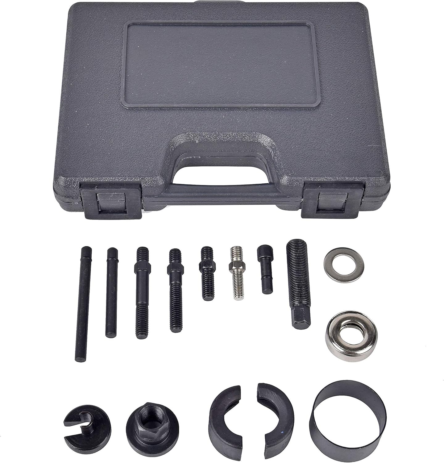 A A IN 14 PCS Power Steering Line Disconnect Pulley Puller Removal and Installer Tool Kit, AC Automotive Remover Set for Water Vacuum Pump and alternator pulleys for GM/FORD/CHRYSLER, Black (MKT027)