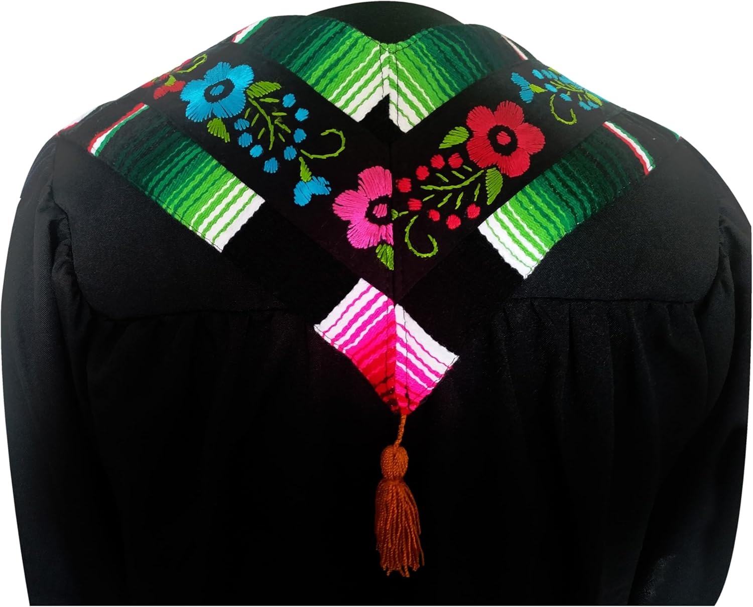 Genuine Serape 100% Authentic Mexican Graduation Sash with Handmade Embroidery, Sarape Graduation Sash, Hispanic Stole Scarf
