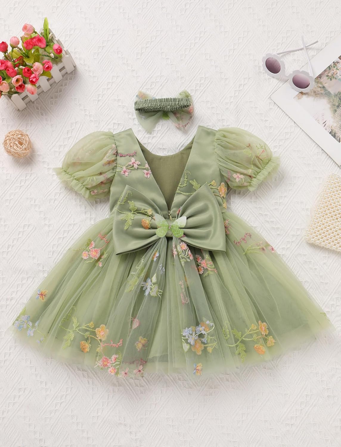 IDOPIP Toddler Baby Girls Sequin Butterfly Tutu Dress Princess Birthday Party Pageant Flower Girl Wedding V-Backless Dresses - Image 3