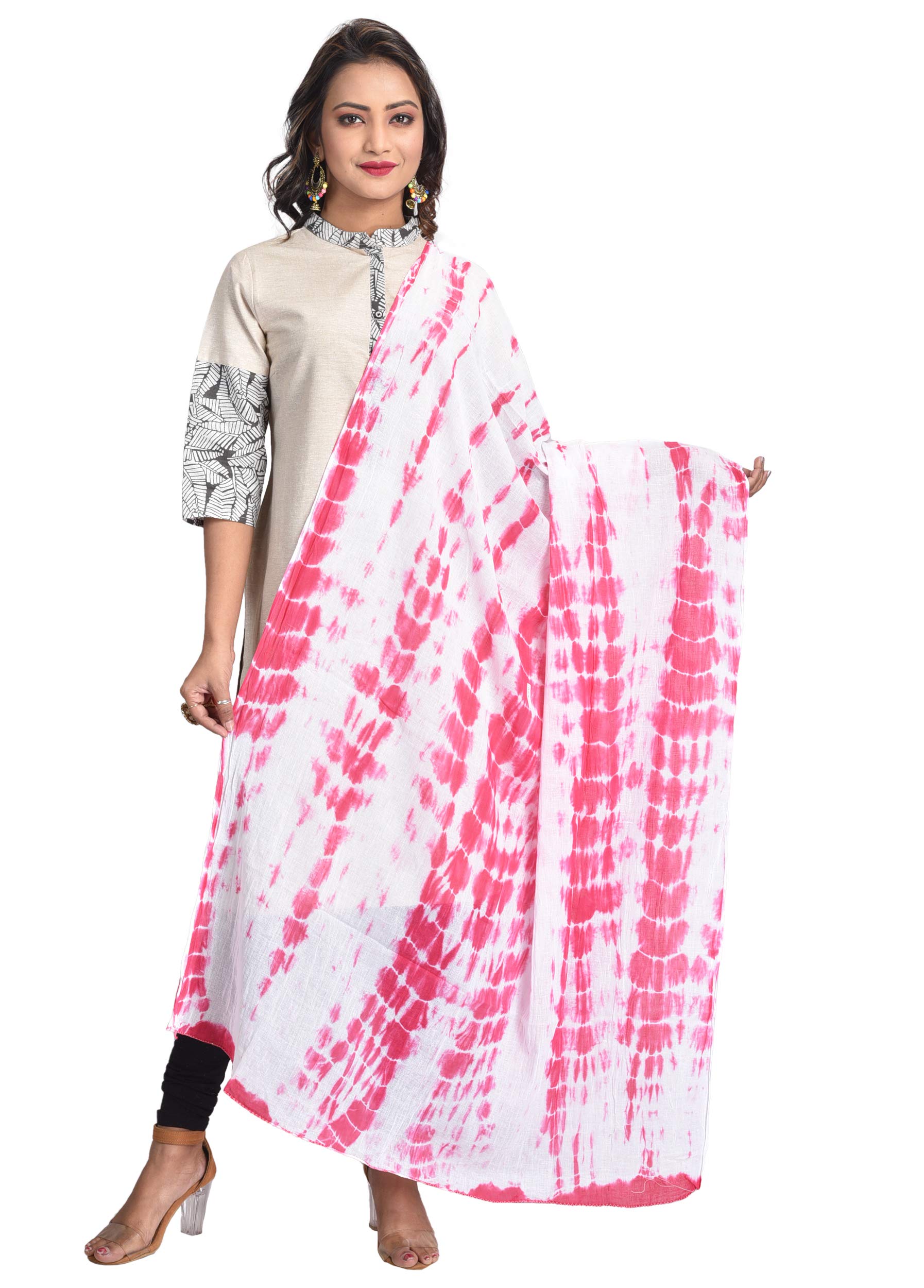 Women's Pure Cotton Traditional Authentic Shibori Tie Dye Dupatta Chunni-image-19