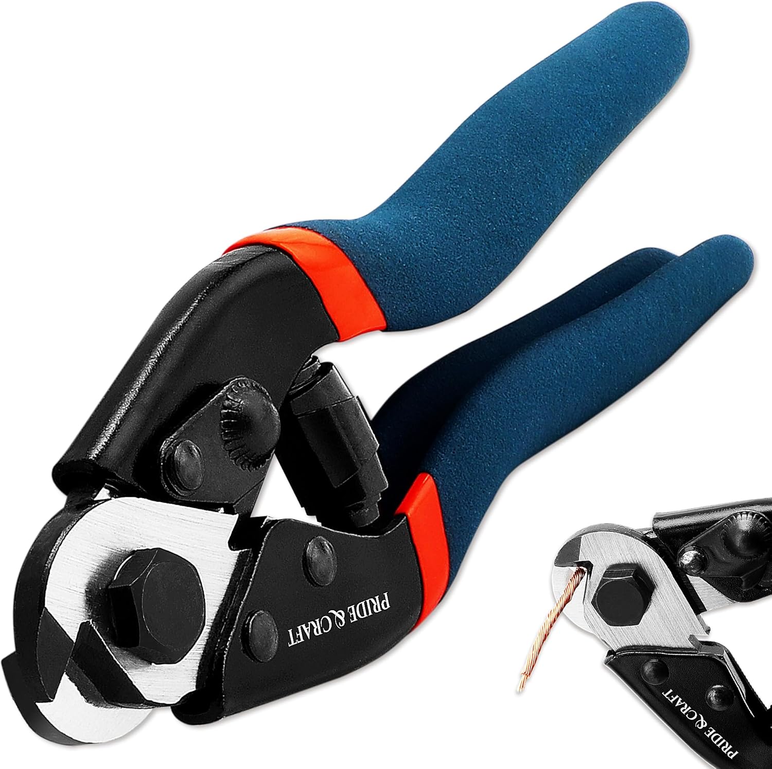 PRIDE&CRAFT 7.5-inch Wire Rope Cutter, 8-inch Nail Puller, 10-inch Mini Bolt Cutter (Wire Rope Cutter, 7.5 Inch)