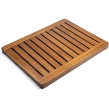 Acacia Wood Shower Mat 24x18 Inches by Demigo, Luxury Bath Mat Non Slip for Bathroom Bathtub Shower Spa Garden Home, Wooden Floor Mat Square Large for Outdoor and Indoor