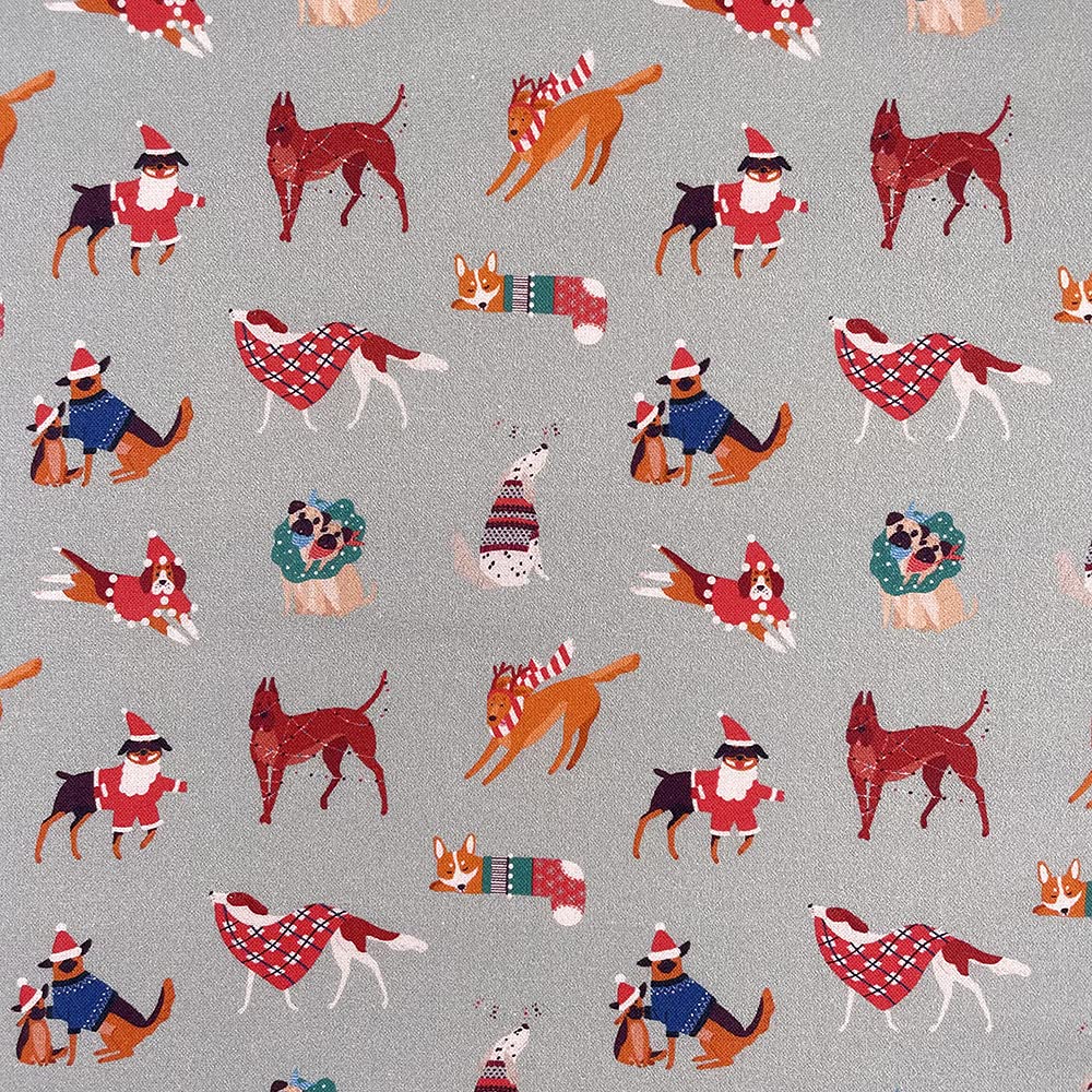 Discover Lifestyle & Fashion Fabrics Dogs Silver 100% Cotton Christmas Xmas Crafty Prints For Children Kids Crafts Quilting Fabric Material | 55" - 140 Cm Wide (Per Quarter, )
