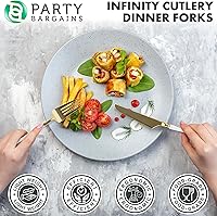 Vista 104 de Party Bargains Disposable Plastic Black Gold Cutlery Set, Infinity Modern Design Utensils, 40 Pack: 16 Forks, 8 Knives, 16 Spoons