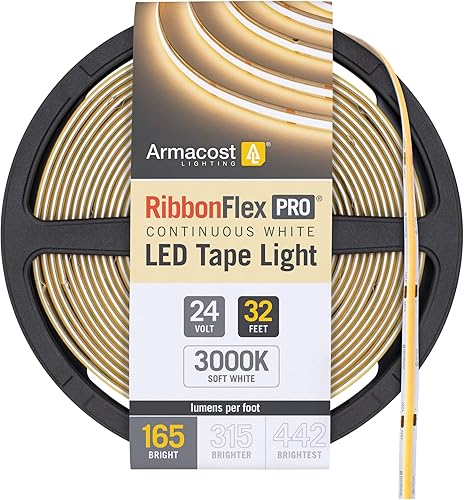 Miniatura 33 de Armacost Lighting RibbonFlex Pro 24V Tira de Luz LED Blanca COB 2700K, 315 Lúmenes/Pie, 2.5M 172110 Blanco cálido 2700K,Daylight 5000K,Blanco (Soft