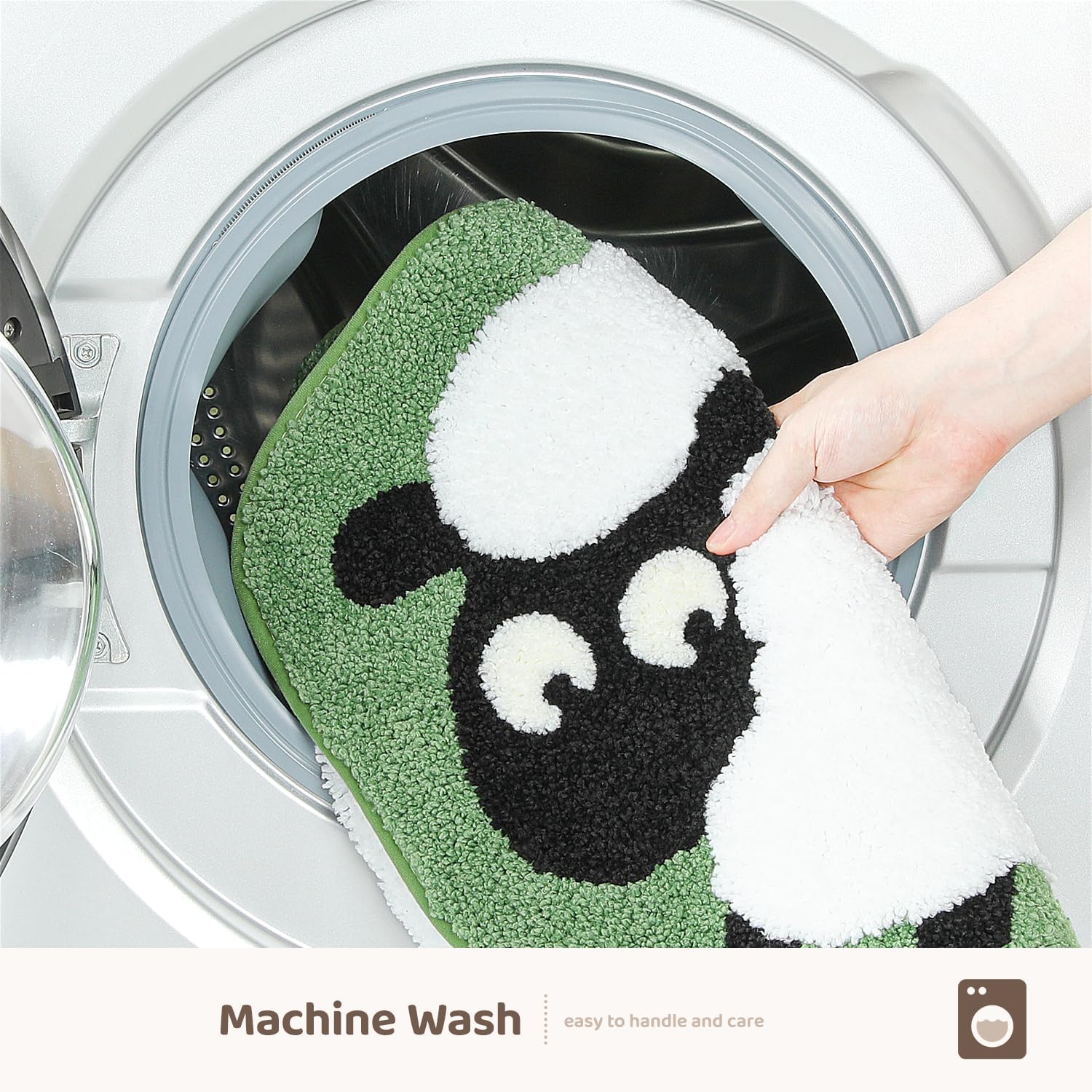 Molesun Cute Sheep Bath Rug, Bathroom Mat Non-Slip Soft Shower Rug Funny Plush Microfiber Water Absorbent Shaggy Floor Mats for Kids Room, Bedroom, Kitchen (Sheep, 20 x 31)