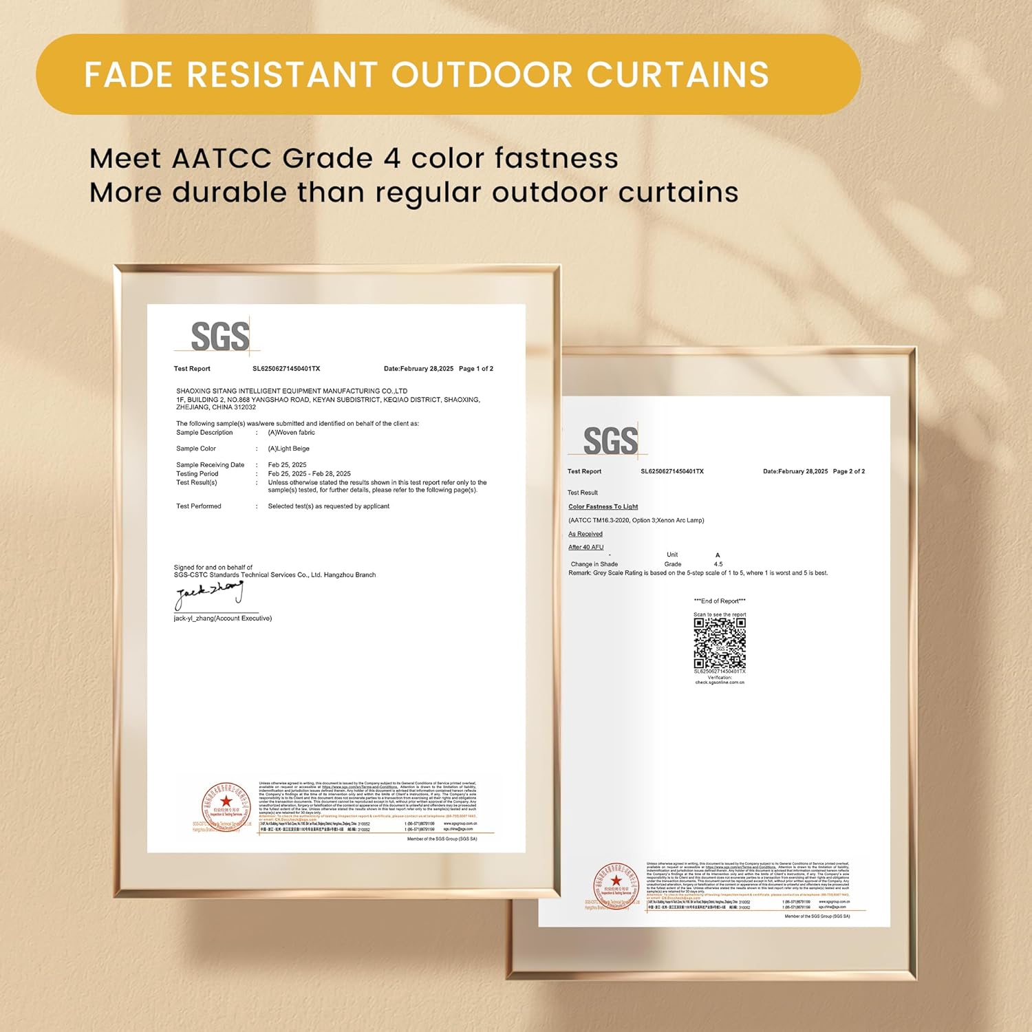 RYB HOME 2 Panels Fade Resistant Outdoor Curtains for Patio Waterproof Block Sunlight Thermal Insulated Privacy Thick Outside Curtains for Porch, Gazebo, Pergola, W52 x L72, Beige