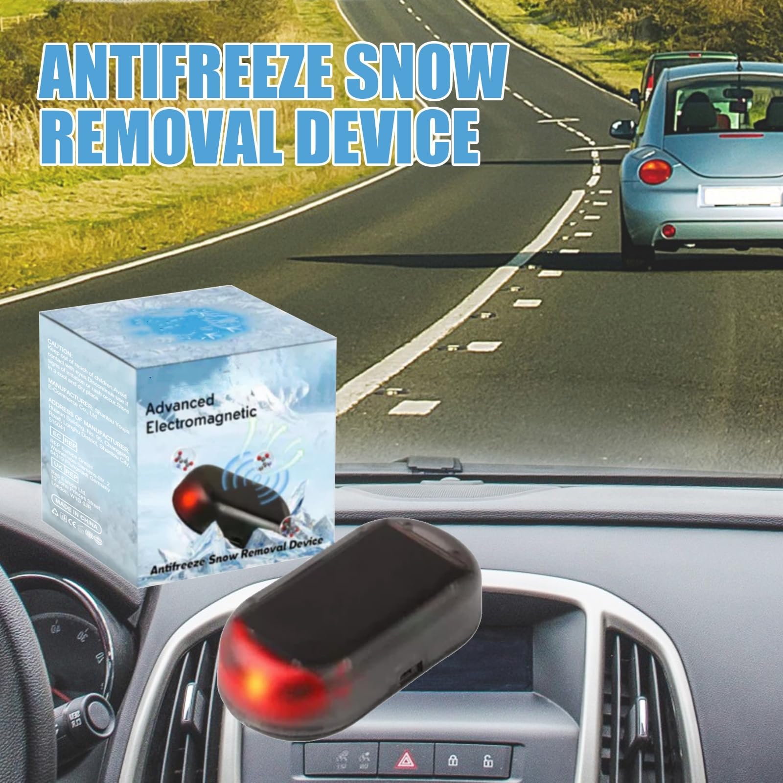 Dégivreur électromagnétique Pour Voiture - 3 Pièces - Empêche Neige Et Gel Sur Pare-brise, Poignées (Fonctionne Sur USB Ou Solaire)
