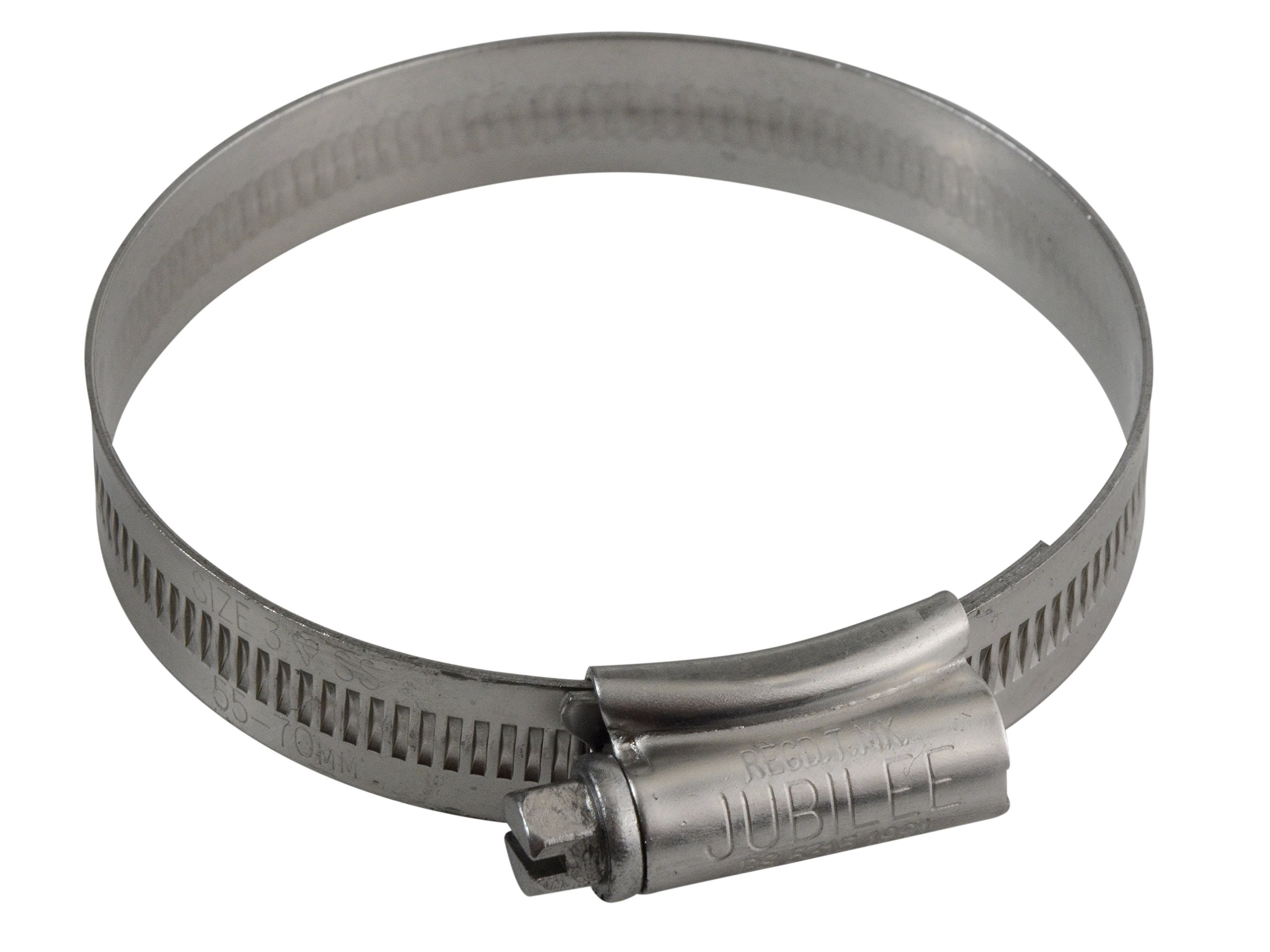 Stainless Steel Genuine Jubilee Clip 3 55-70MM Hose Fuel Clamp Worm Drive - 10 Pack