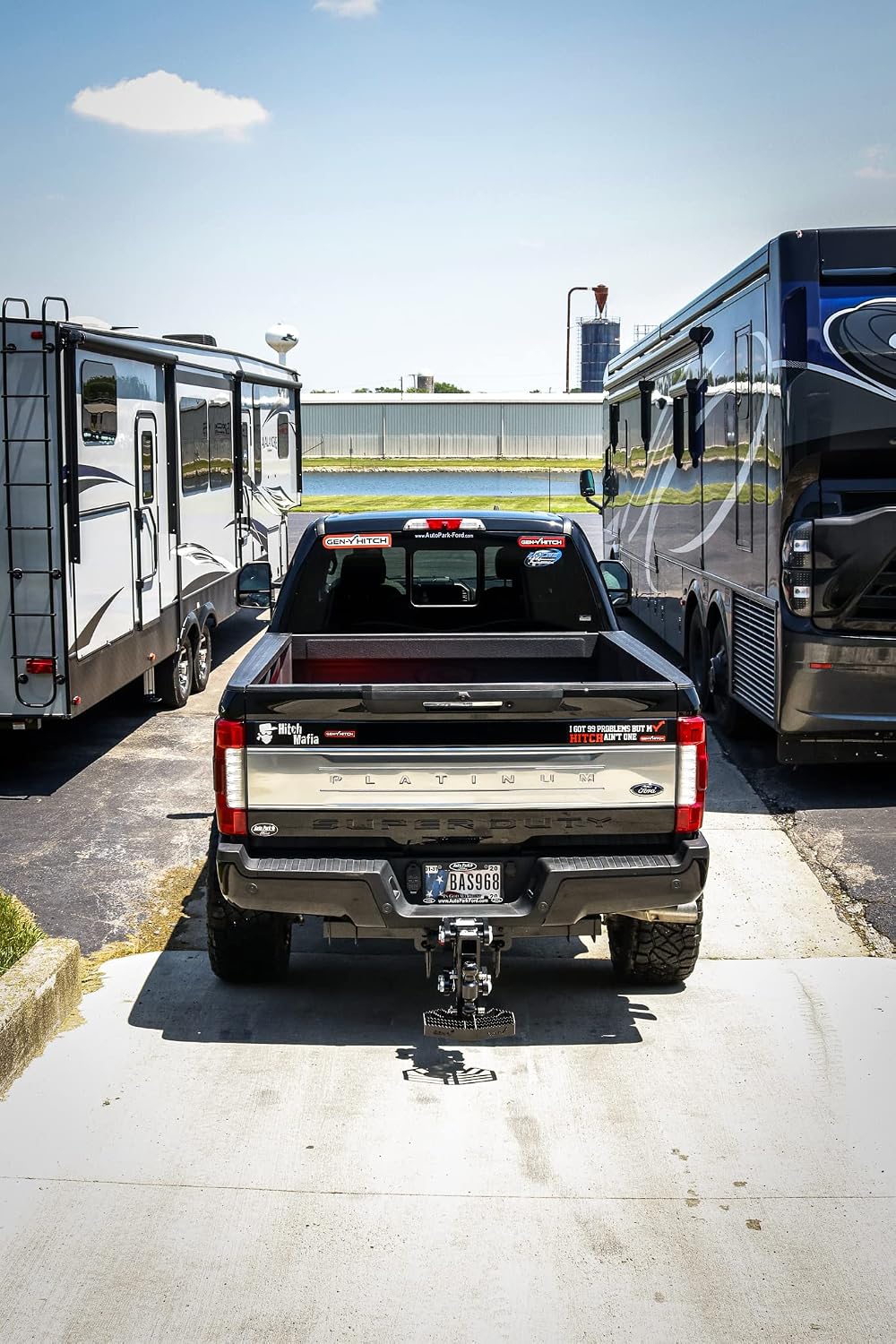 GEN-Y Hitch Heavy Duty Tow Hitch for 2" Receiver - 7.5" Drop/Rise with 5 Adjustable Positions, Includes Dual Ball Mount, Pintle Lock and Pins, 10,000 lbs Towing Capacity, 1,100 lbs Tongue Weight