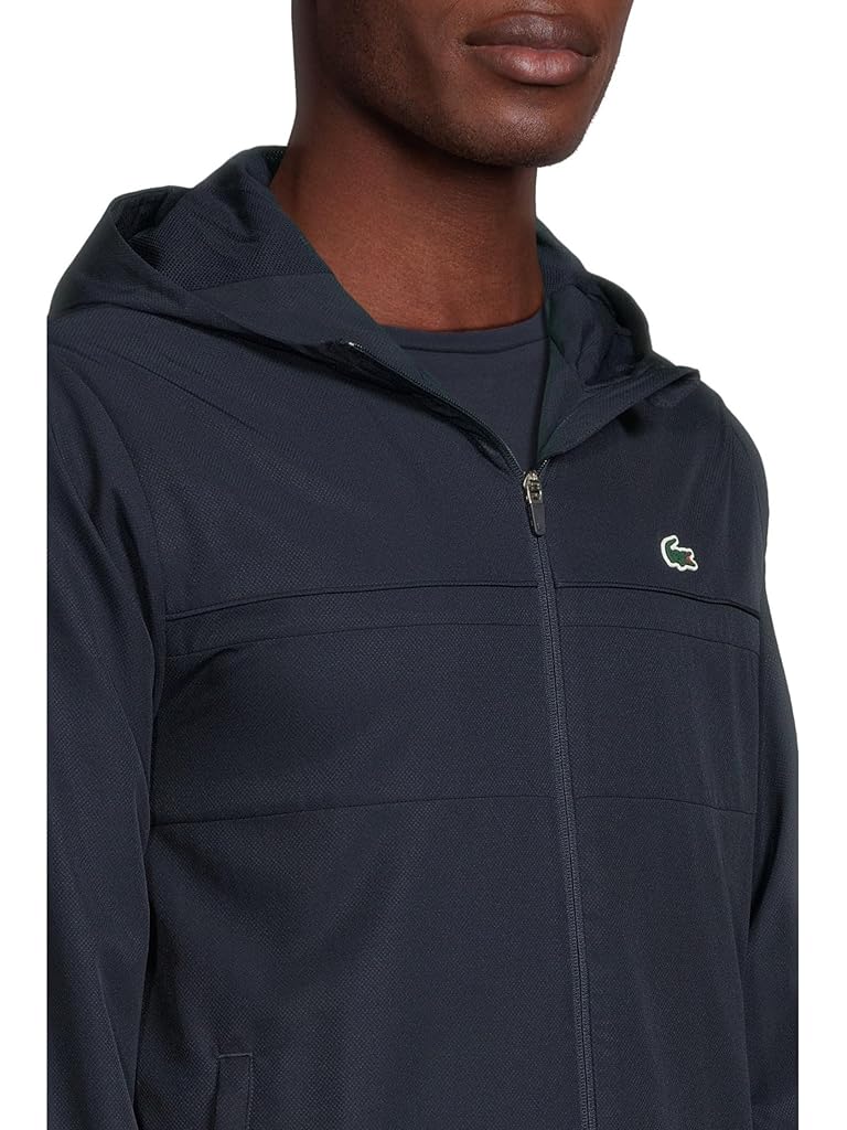Navy Lacoste Water-repellent Sport Track Jacket