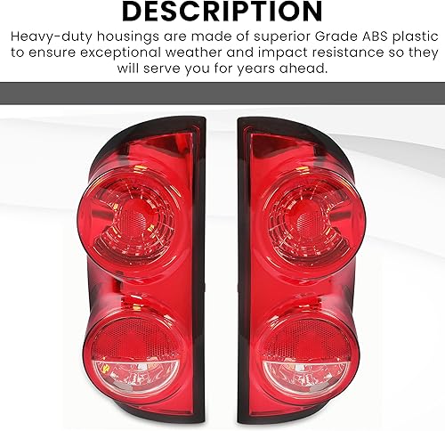 Miniatura 6 de HECASA Luz trasera compatible con Dodge Ram 150025003500 2007-2009 Pickup Conjunto de lámpara trasera de repuesto izquierdo para 55277303AB CH2800165