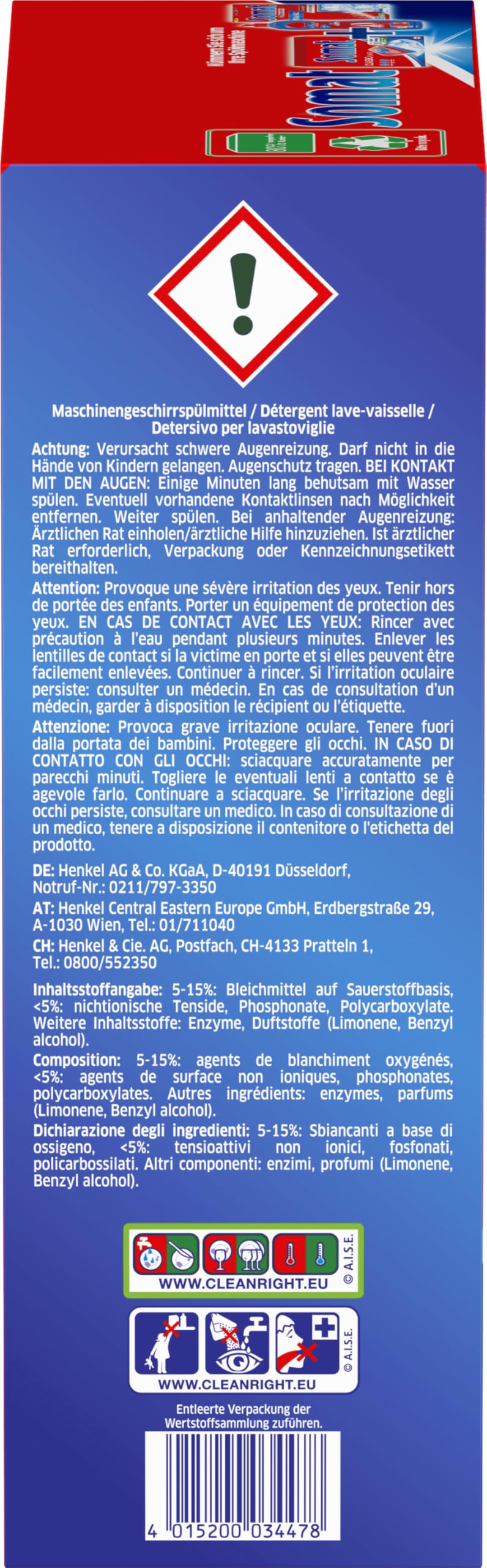 Somat Classic Power Spülmaschinen Tabs (172 Tabs), Geschirrspül Tabs mit Fettlösekraft für kraftvolle Reinigung, Spültabs für strahlend sauberes Geschirr sogar bei niedrigen Temperaturen