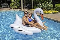 Vista 2 de Poolmaster Flotador de piscina Jumbo Rider, cisne, blanco, extra grande